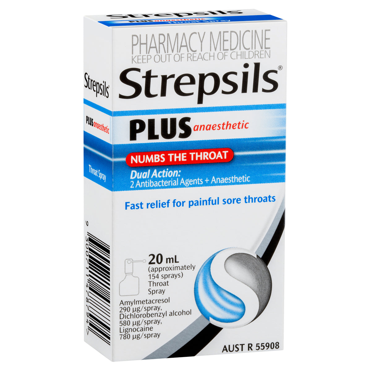 Strepsils Plus 20ml Sore Throat Numbing Spray Pain Relief - Cutprice Online