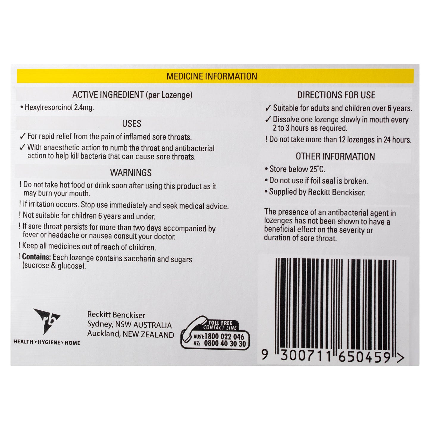 Strepsils Extra Honey Lemon Lozenges 36pk Fast Numbing Sore Throat Pain Relief with Anaesthetic - Cutprice Online