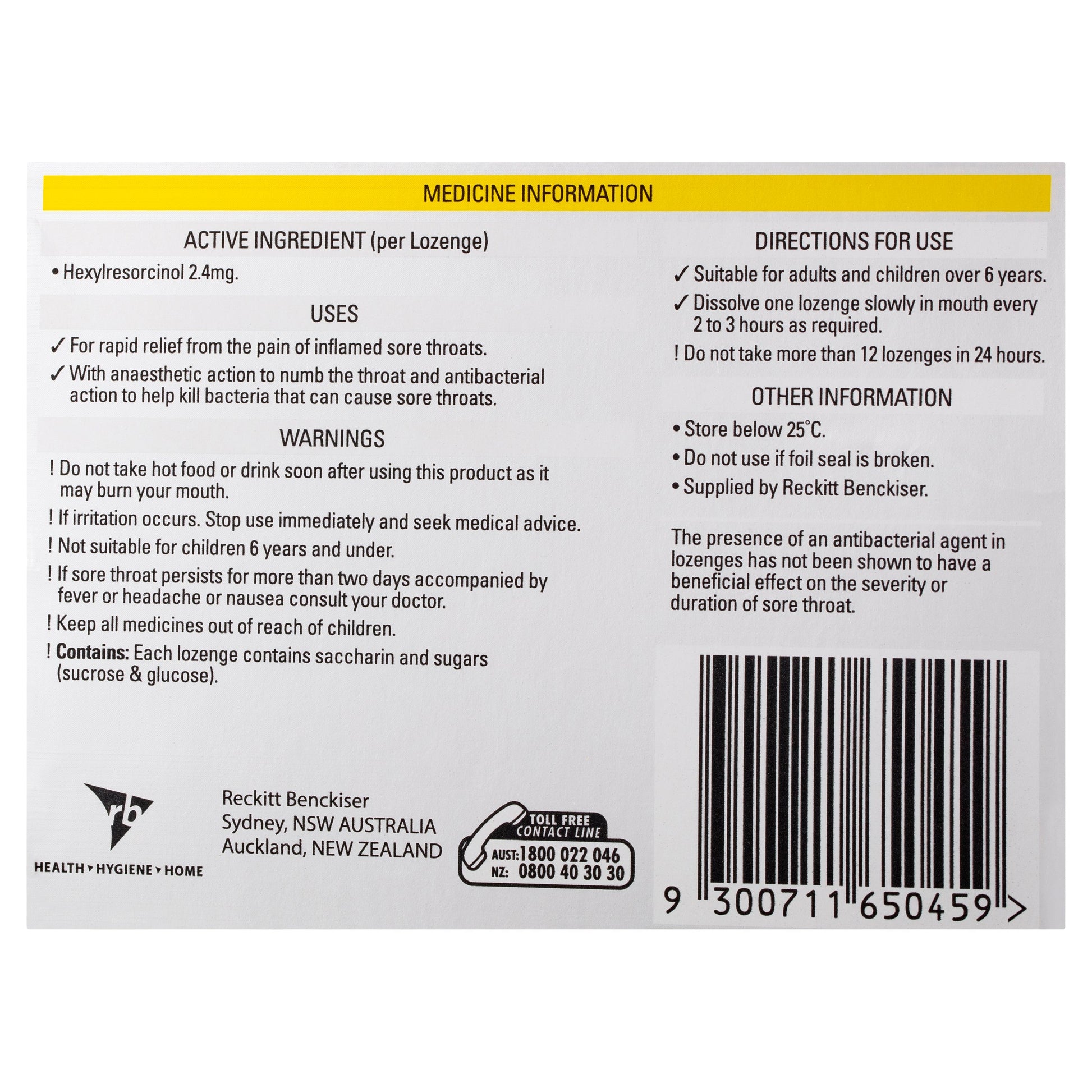 Strepsils Extra Honey Lemon Lozenges 36pk Fast Numbing Sore Throat Pain Relief with Anaesthetic - Cutprice Online