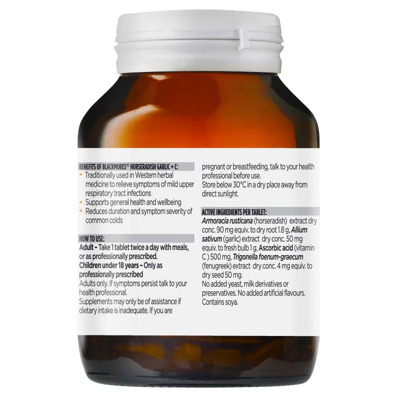 Blackmores Horseradish, Garlic + C 90 Tablets - Cutprice Online