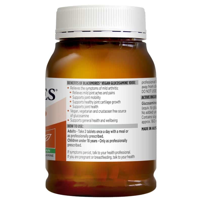 Blackmores Vegan Glucosamine 1000 200 Tablets - Cutprice Online