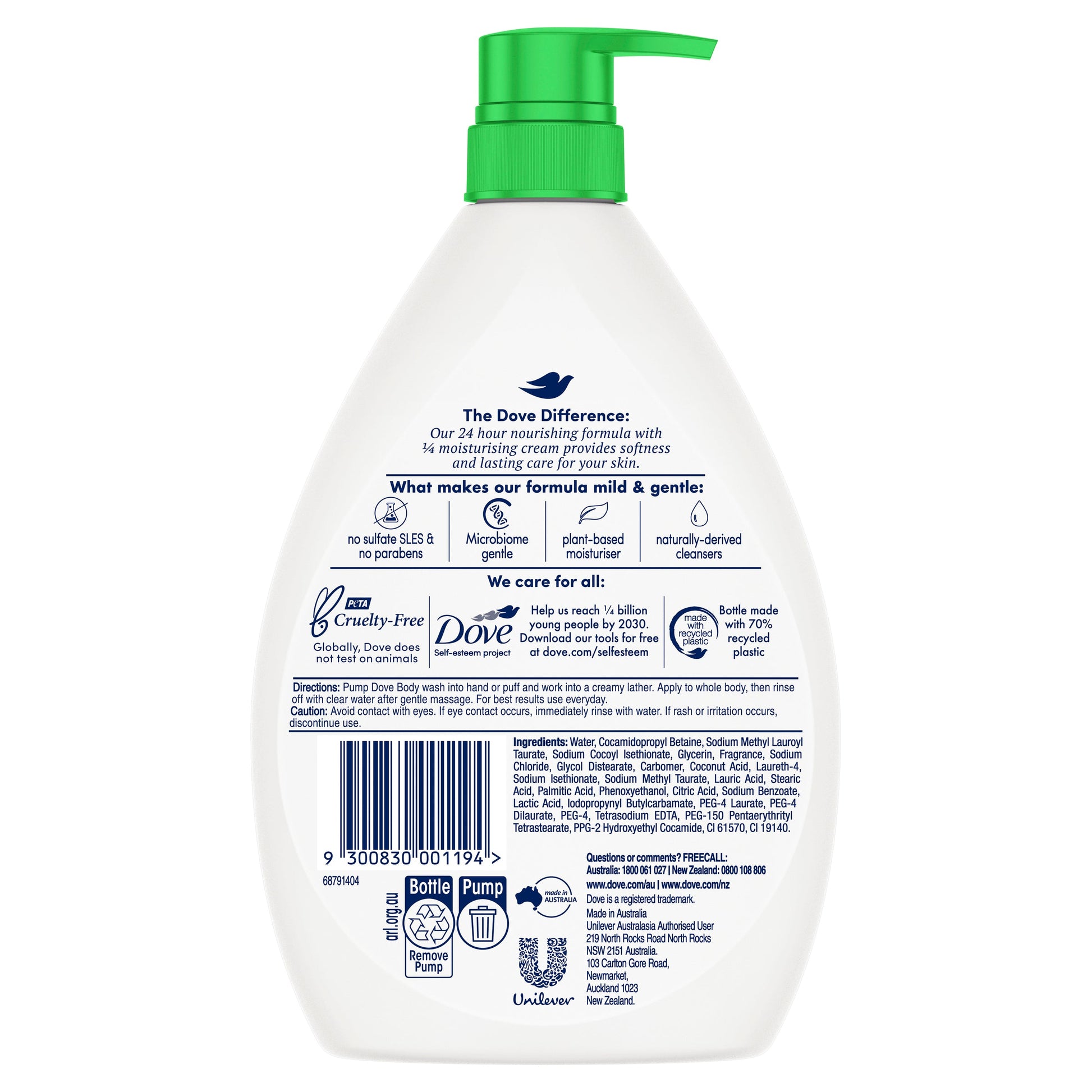 DOVE BODY WASH REFRESHING CCUMBER & GREEN TEA 1 LTR - Cutprice Online