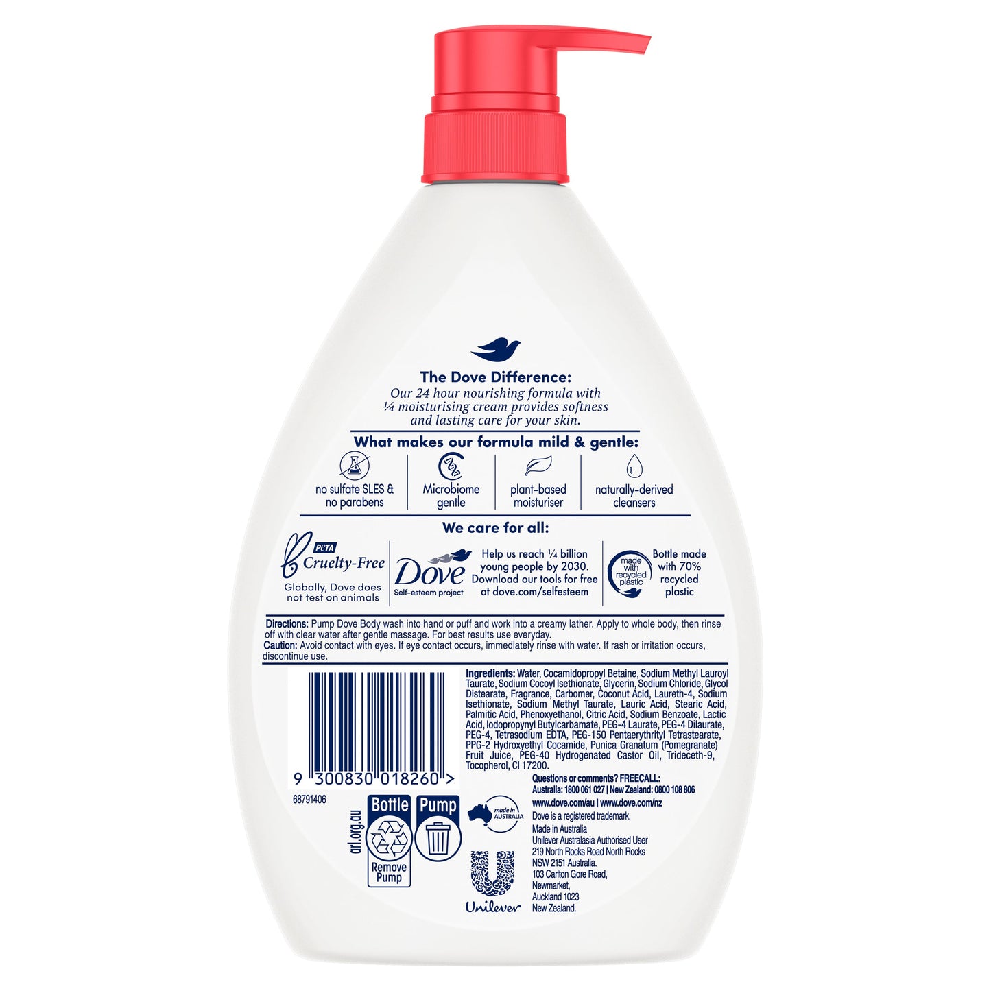DOVE BODY WASH REJUVENATE POMGRNTE&LEMON VERBENA 1 LTR - Cutprice Online