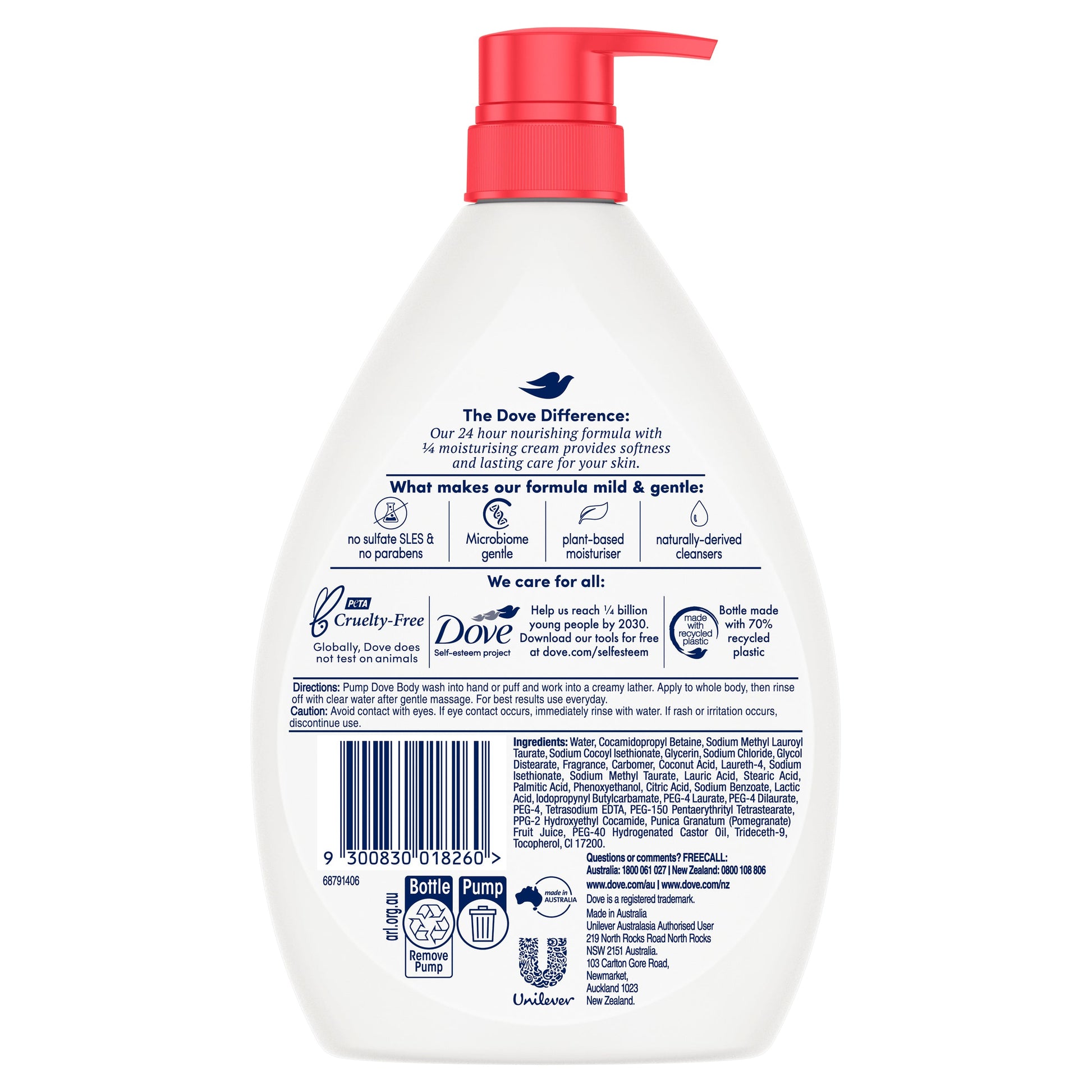 DOVE BODY WASH REJUVENATE POMGRNTE&LEMON VERBENA 1 LTR - Cutprice Online