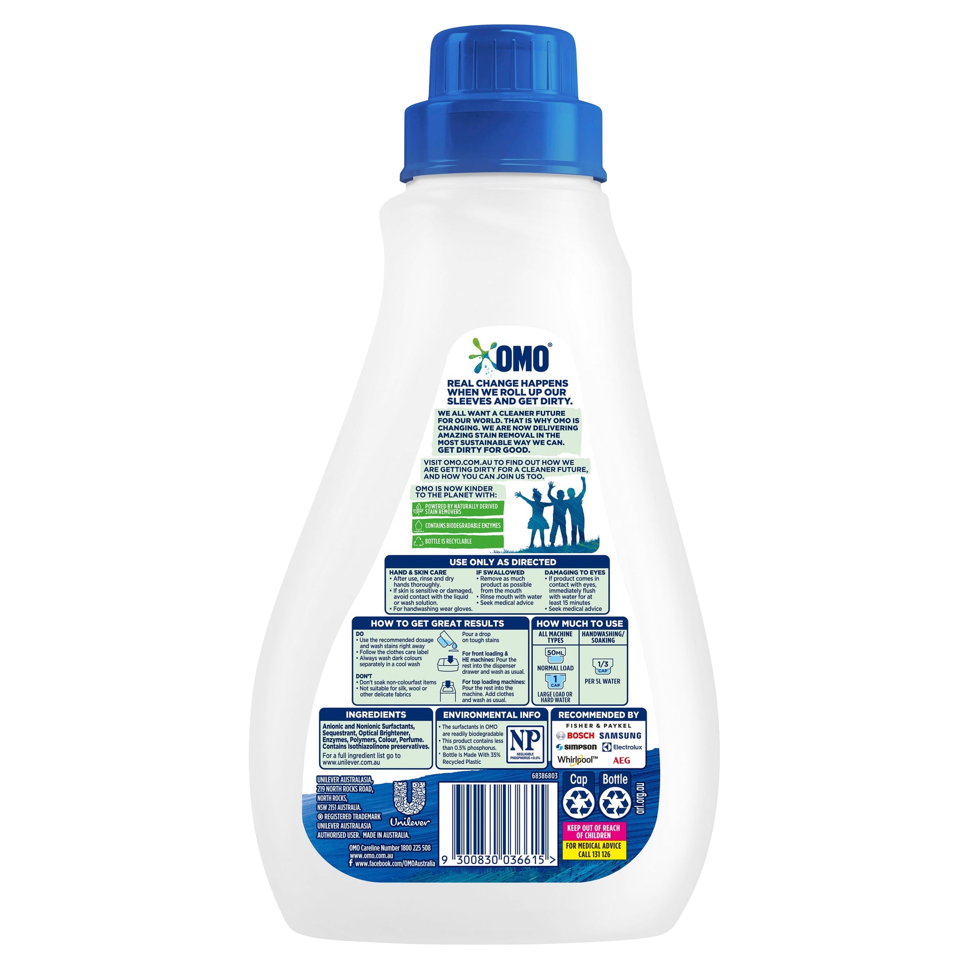 OMO FRONT & TOP LOADER LAUNDRY ACTIVE 1L - Cutprice Online