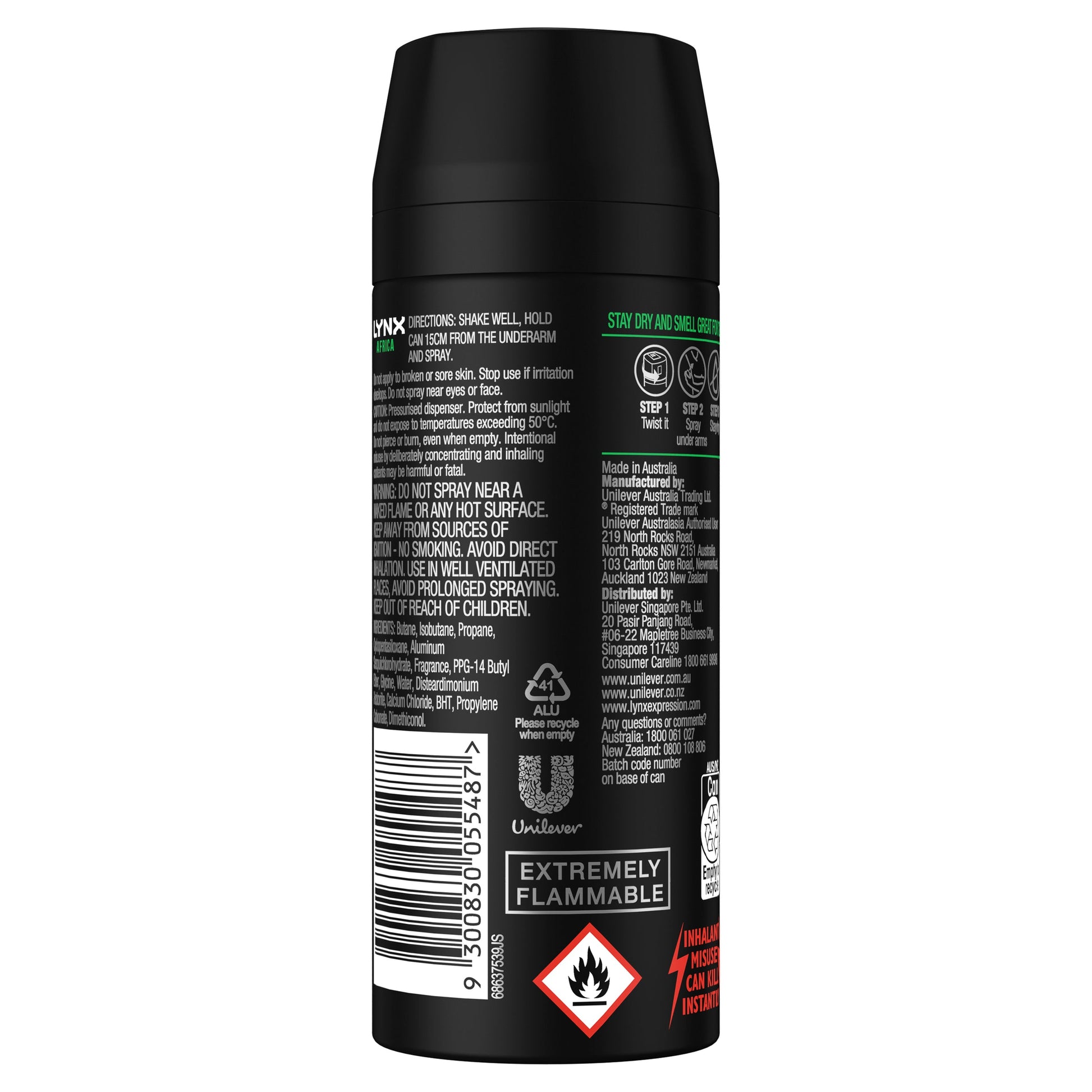 Lynx Deodorant Antiperspirant Africa 165ml - Cutprice Online
