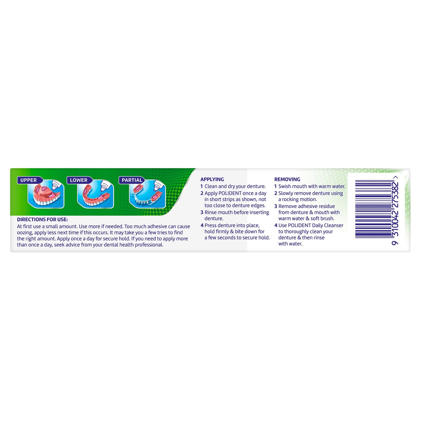 Polident Denture Adhesive Cream Fresh Mint 60g - Cutprice Online