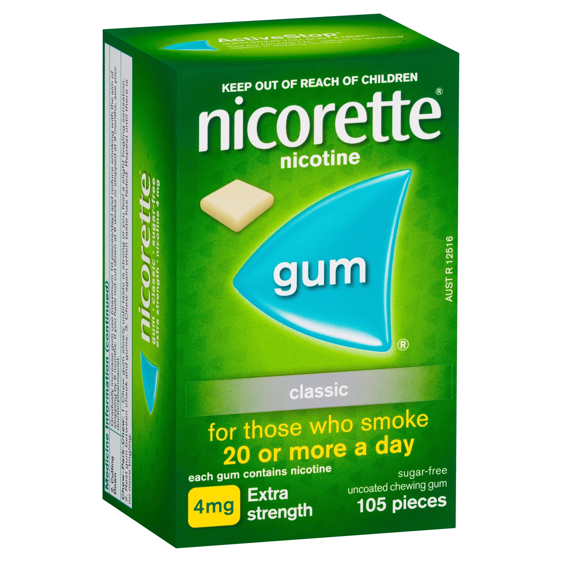 Nicorette Chewing Gum 4mg Classic 105PK - Cutprice Online