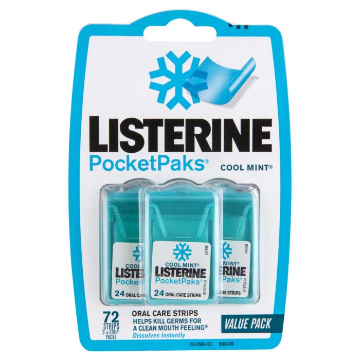 Listerine PocketPaks Cool Mint 72 Strips - Cutprice Online