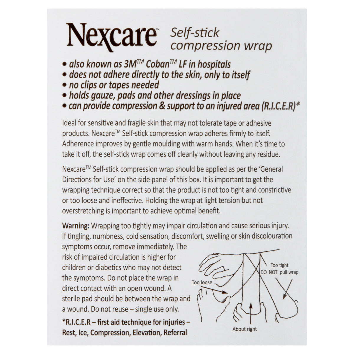 Nexcare Self Stick Compression Wrap 25Mm - Cutprice Online
