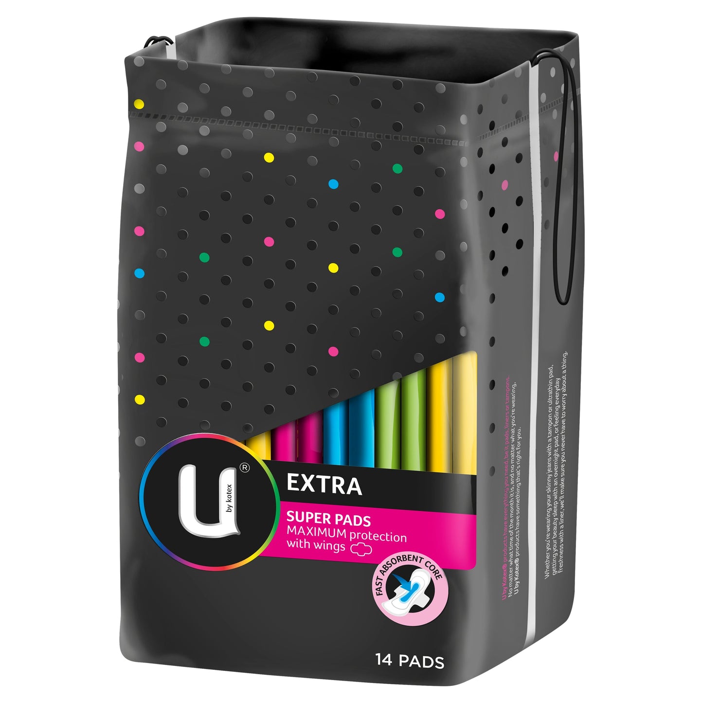 U BY KOTEX Extra Super Pads with Wings 14 Pack - Cutprice Online