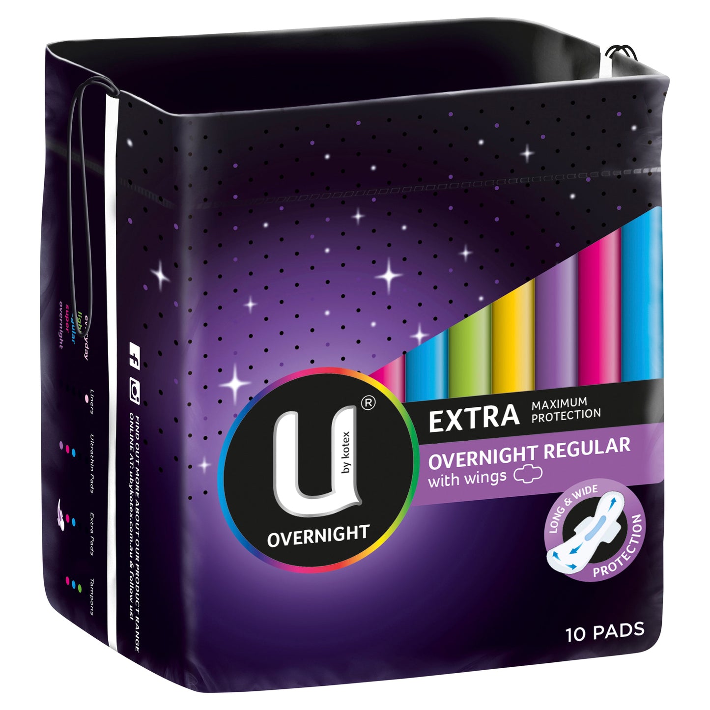 U by Kotex Pads Maxi Overnight 10 Pack - Cutprice Online