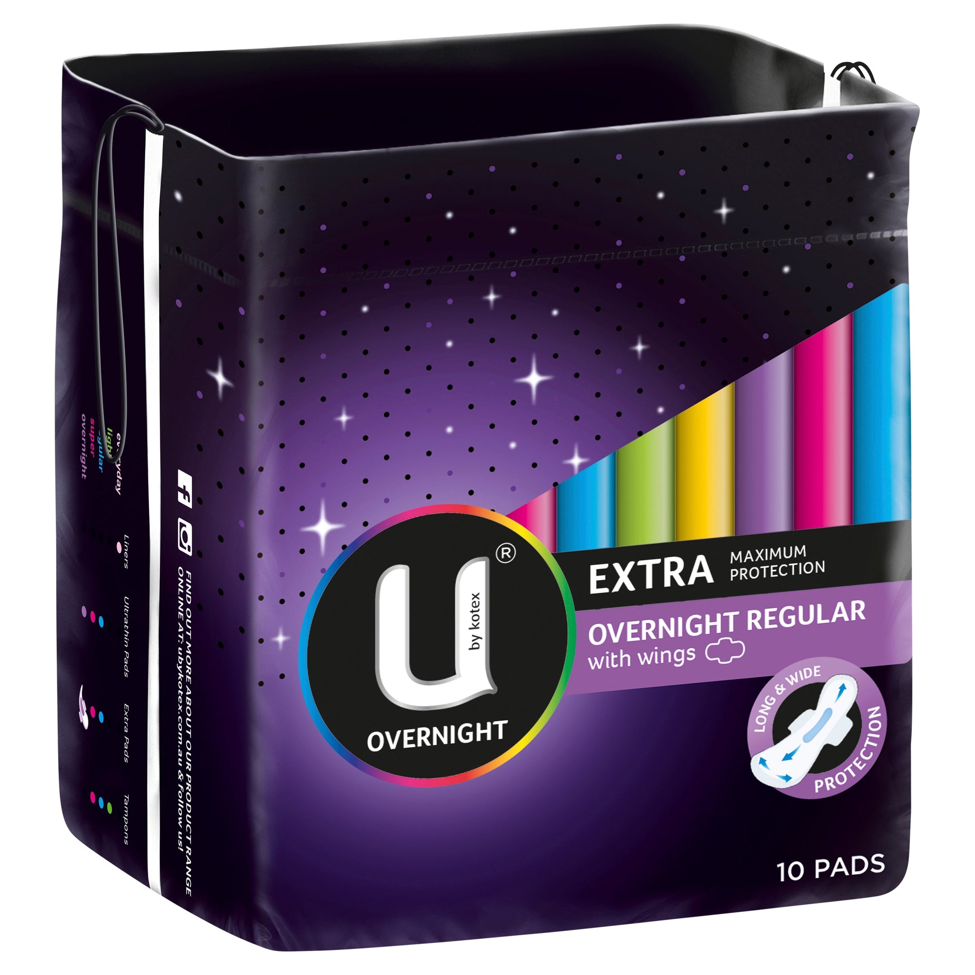 U by Kotex Pads Maxi Overnight 10 Pack - Cutprice Online