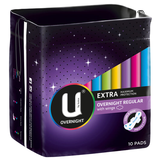 U by Kotex Pads Maxi Overnight 10 Pack - Cutprice Online