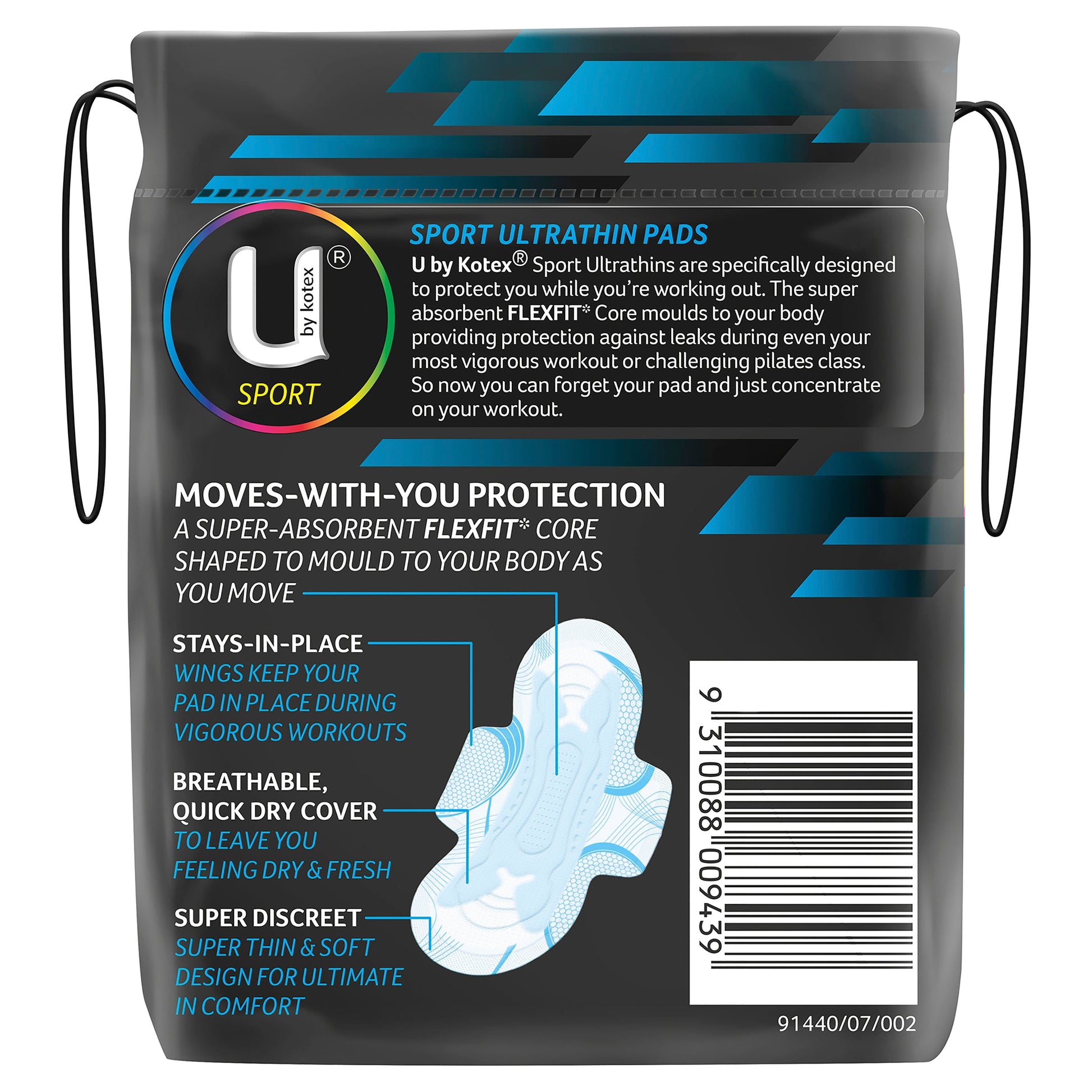U by Kotex Regular Sport Ultrathins With Wings 12 Pack - Cutprice Online