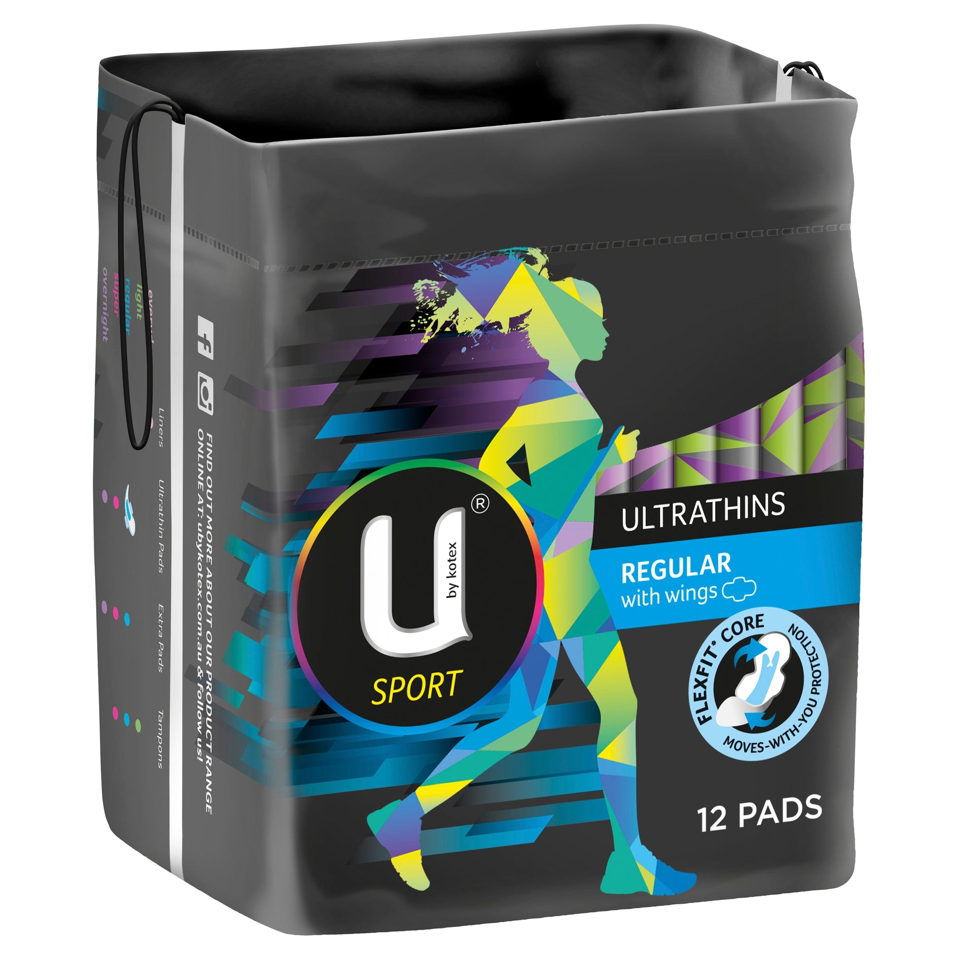 U by Kotex Regular Sport Ultrathins With Wings 12 Pack - Cutprice Online