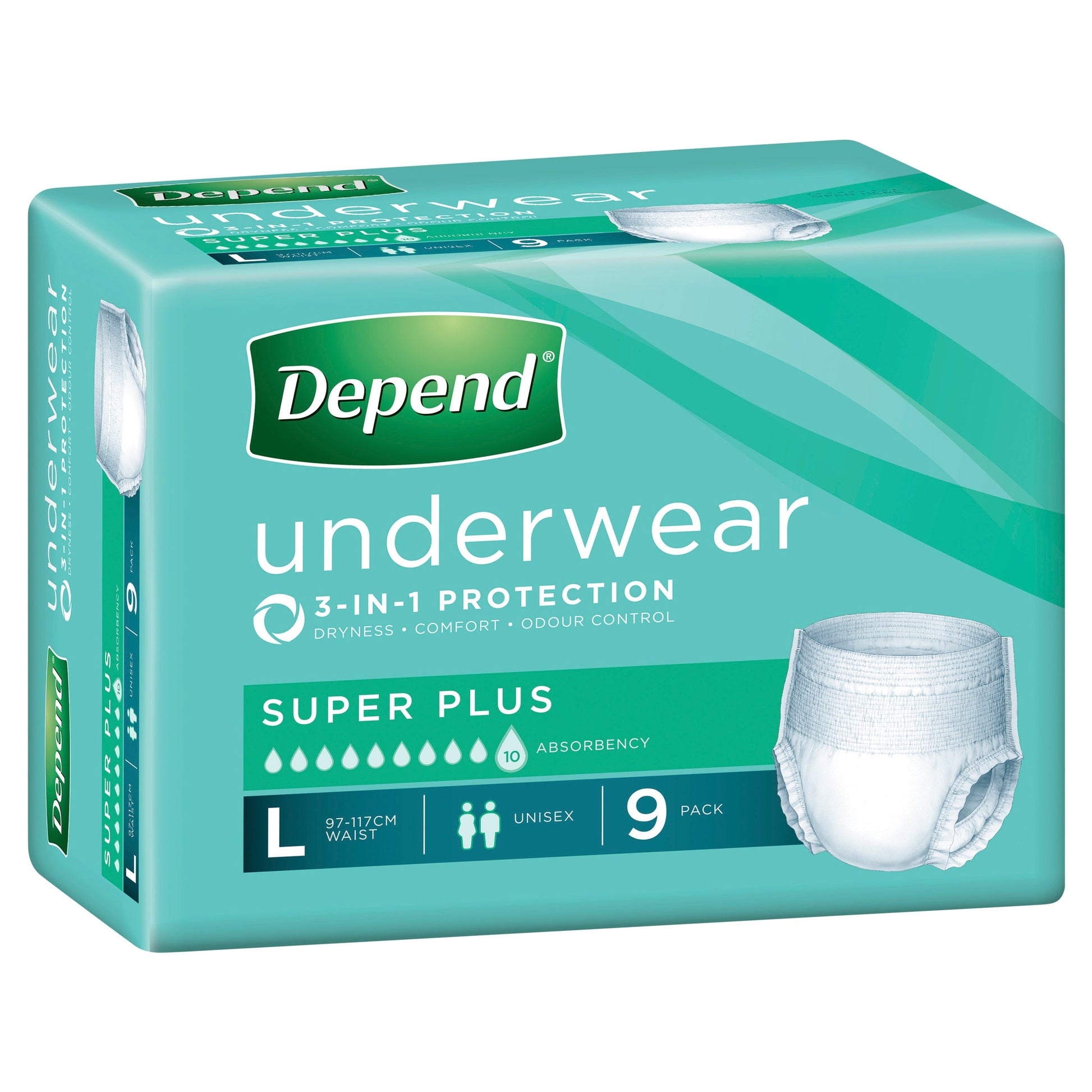 Depend Unisex Underwear Super Plus Large 9 Pack - Cutprice Online