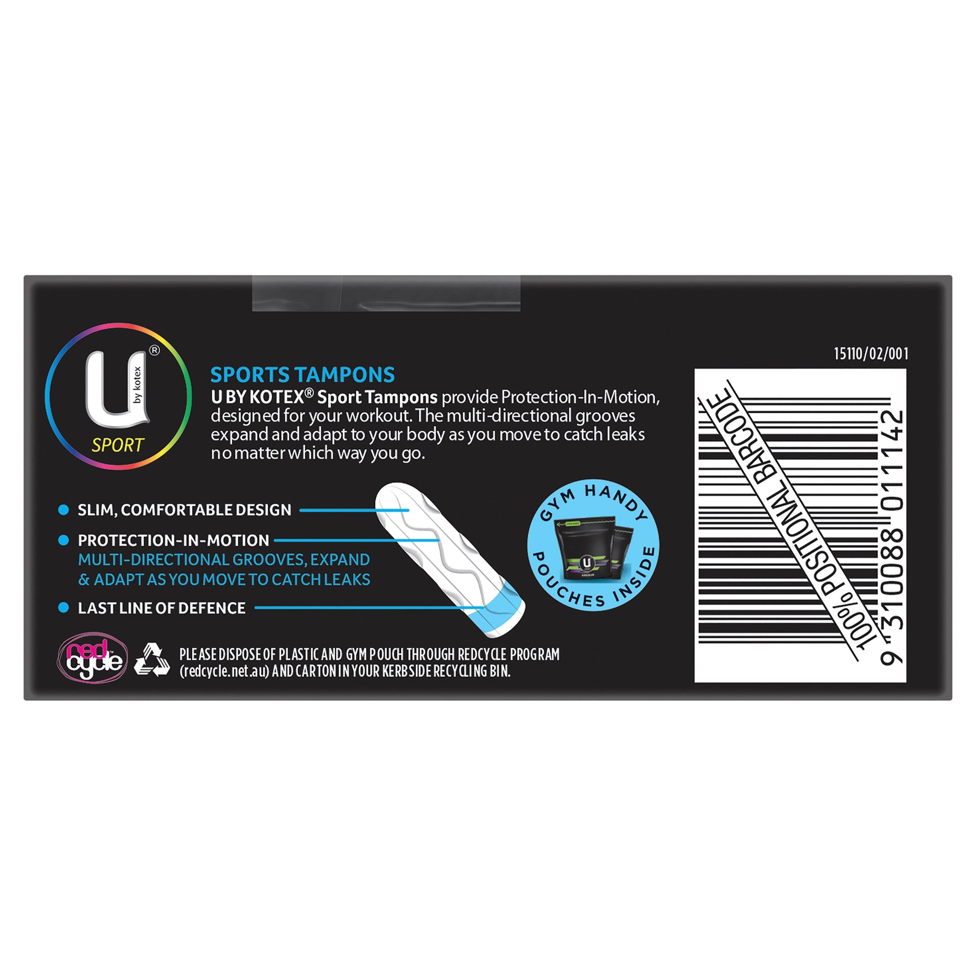 U By Kotex Sport Tampons Regular 16 - Cutprice Online