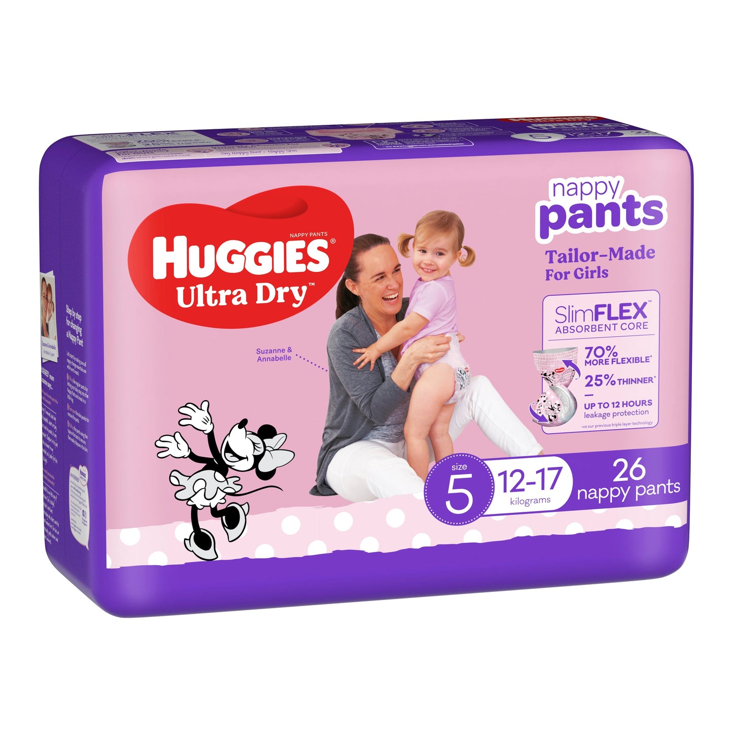 Huggies Ultra Dry Nappy Pants Girls Size 5 (12-17kg) 26 Pack - Cutprice Online