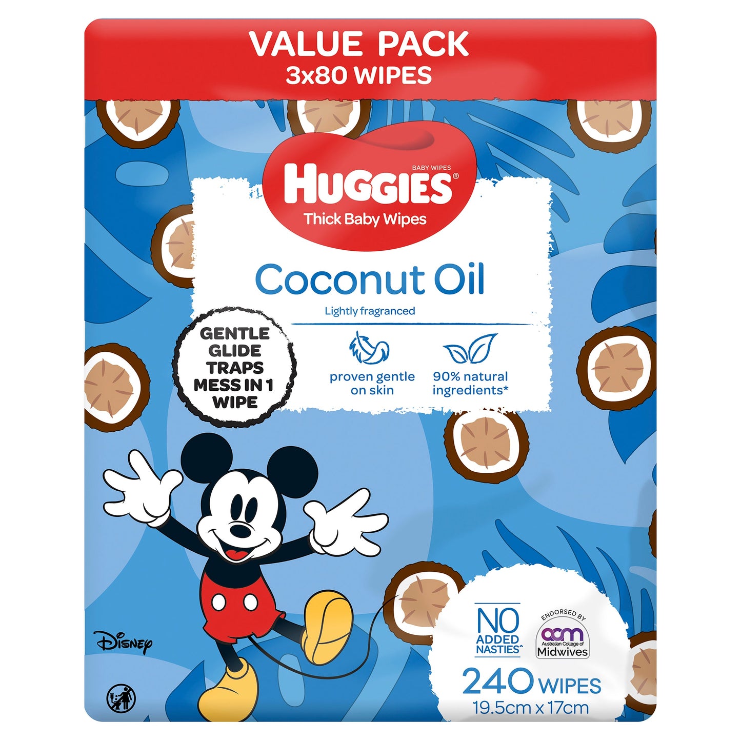 Huggies Thick Baby Wipes Coconut Oil 240 Pack - Cutprice Online