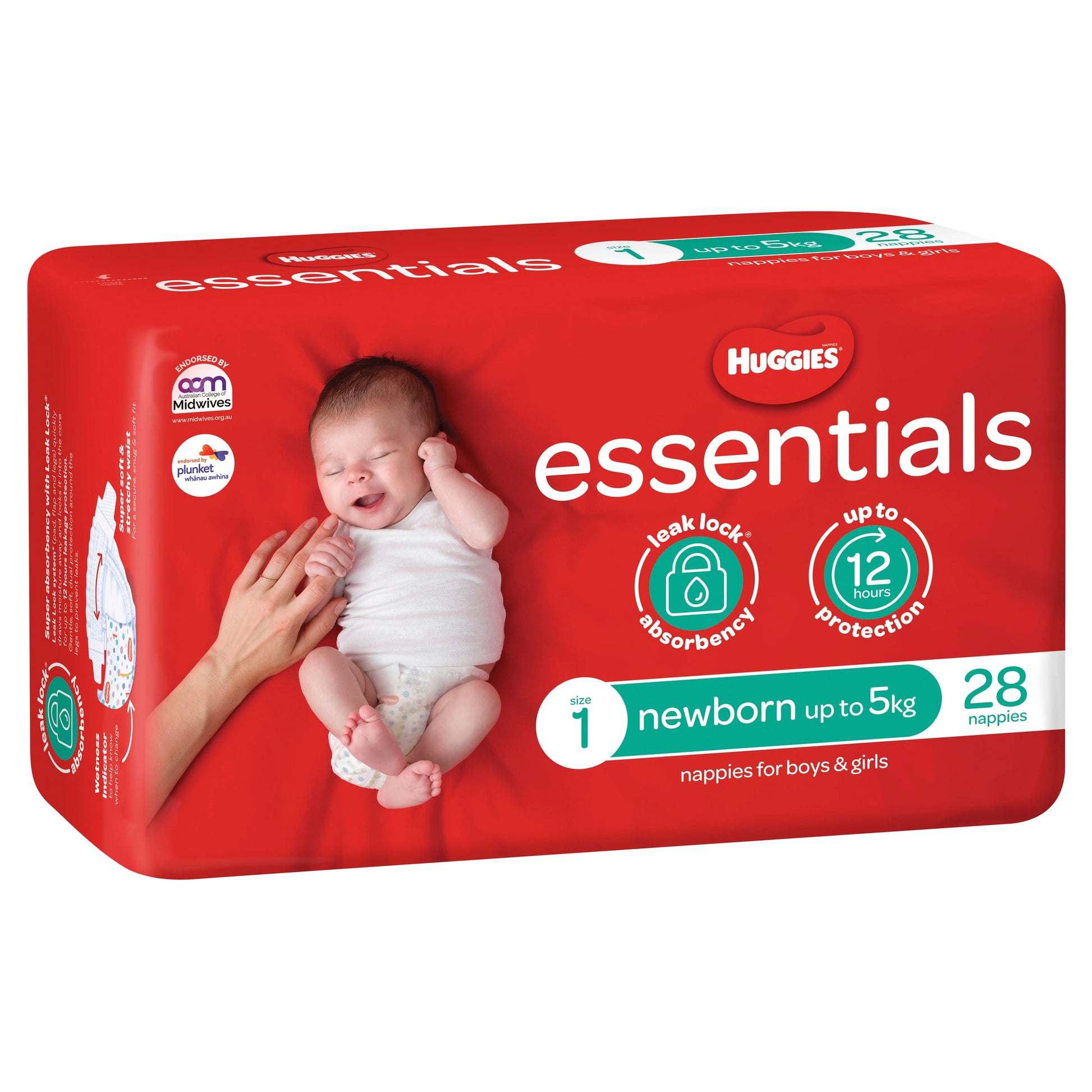 Huggies Essentials Nappies Size 1 Newborn  (up to 5kg) 28 Pack - Cutprice Online