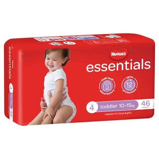 Huggies Essentials Nappies Size 4 (10 - 15kg) 46 Pack - Cutprice Online
