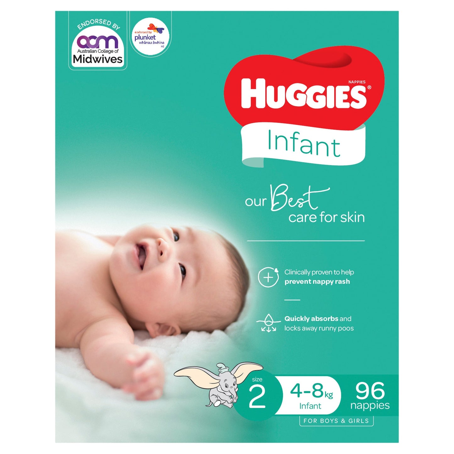 Huggies Jumbo Ultimate  Infant Nappies Size 2 (4-8kg) 96 Pack - Cutprice Online
