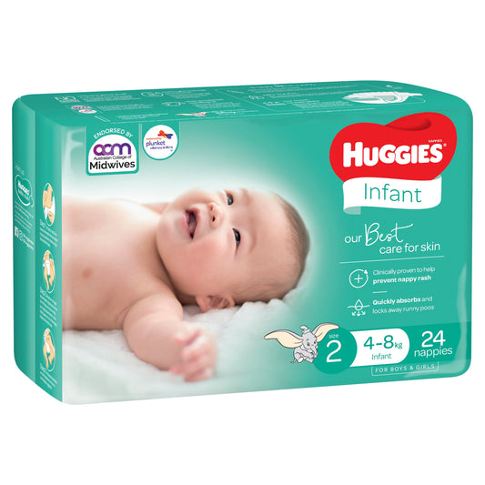 Huggies Infant Nappies Size 2 (4-8kg) 24 Pack - Cutprice Online