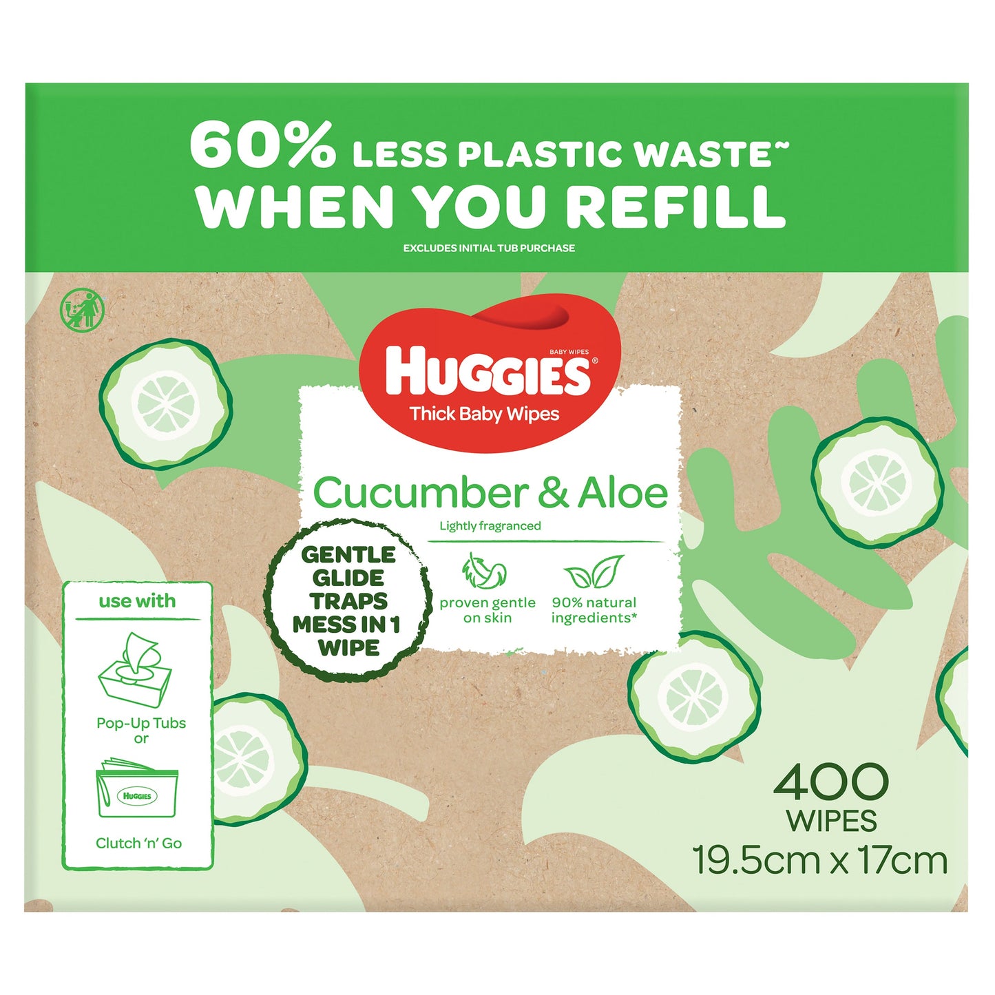 Huggies Thick Baby Wipes Cucumber & Aloe 400 Pack - Cutprice Online