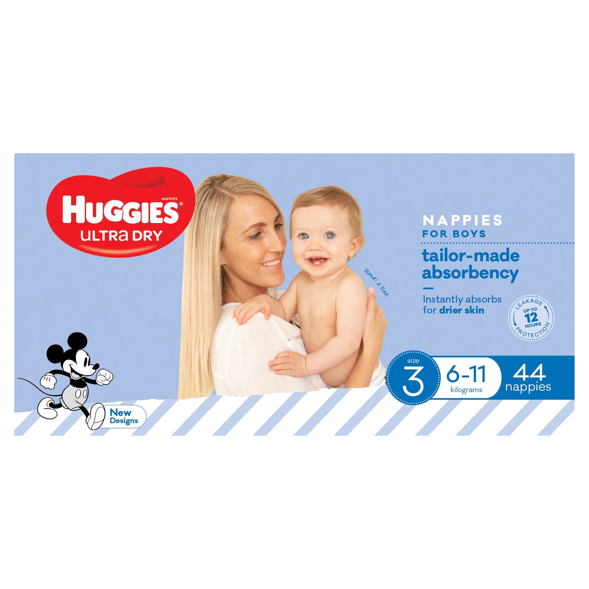 Huggies Ultra Dry Nappies Size 3 Boy 6-11kg Bulk 44 Pack - Cutprice Online