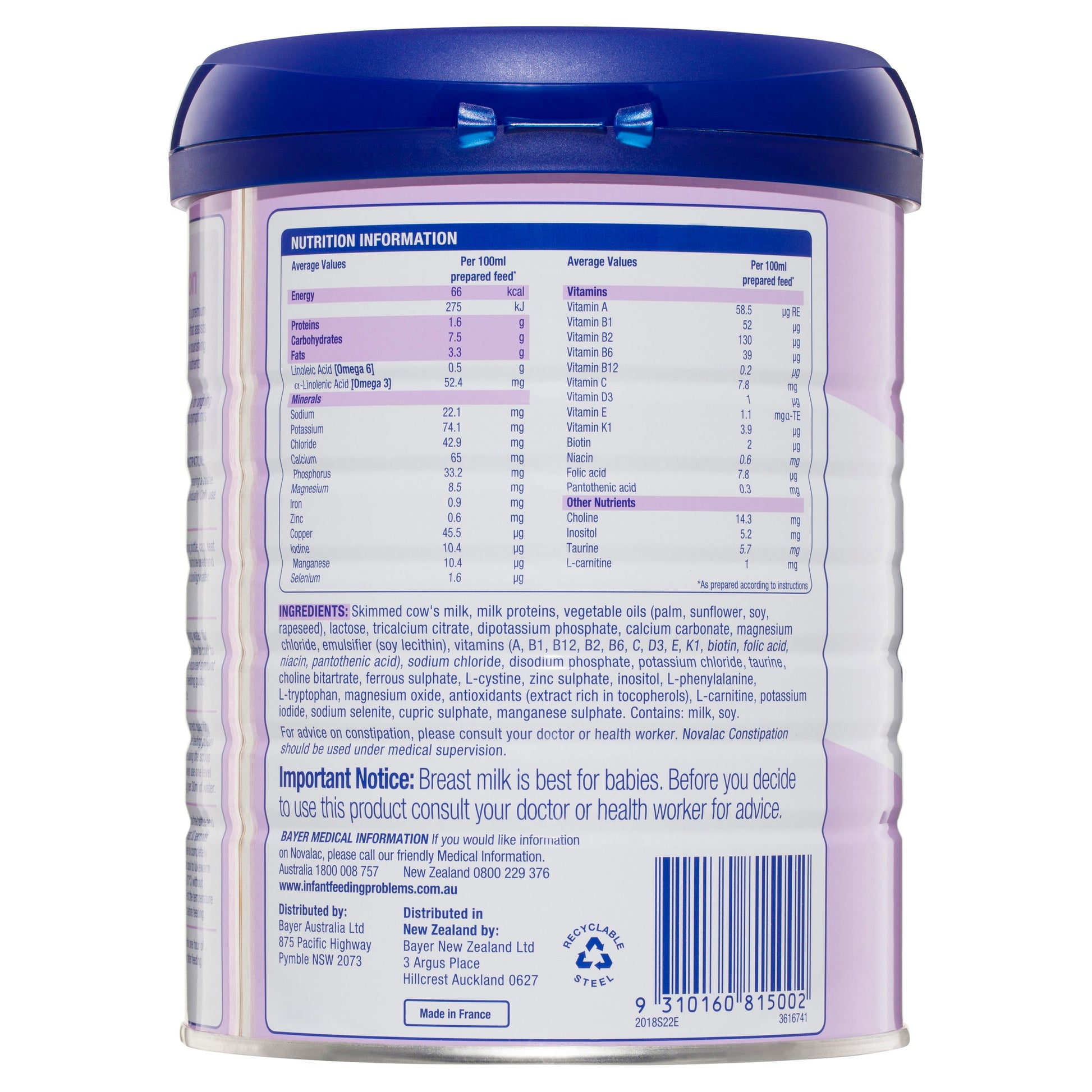 Novalac Anti-Constipation 800g - Cutprice Online