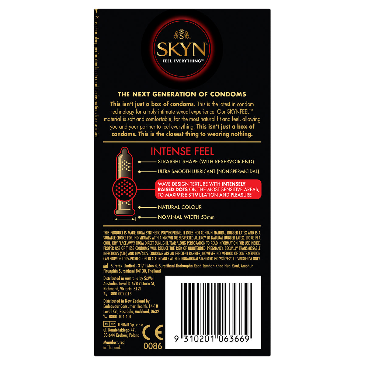 SKYN Intense Feel Condoms 10 Pack - Cutprice Online