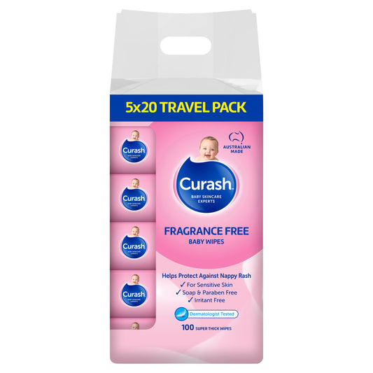 Curash Babycare Fragrance Free Wipes 5 x 20 - Cutprice Online