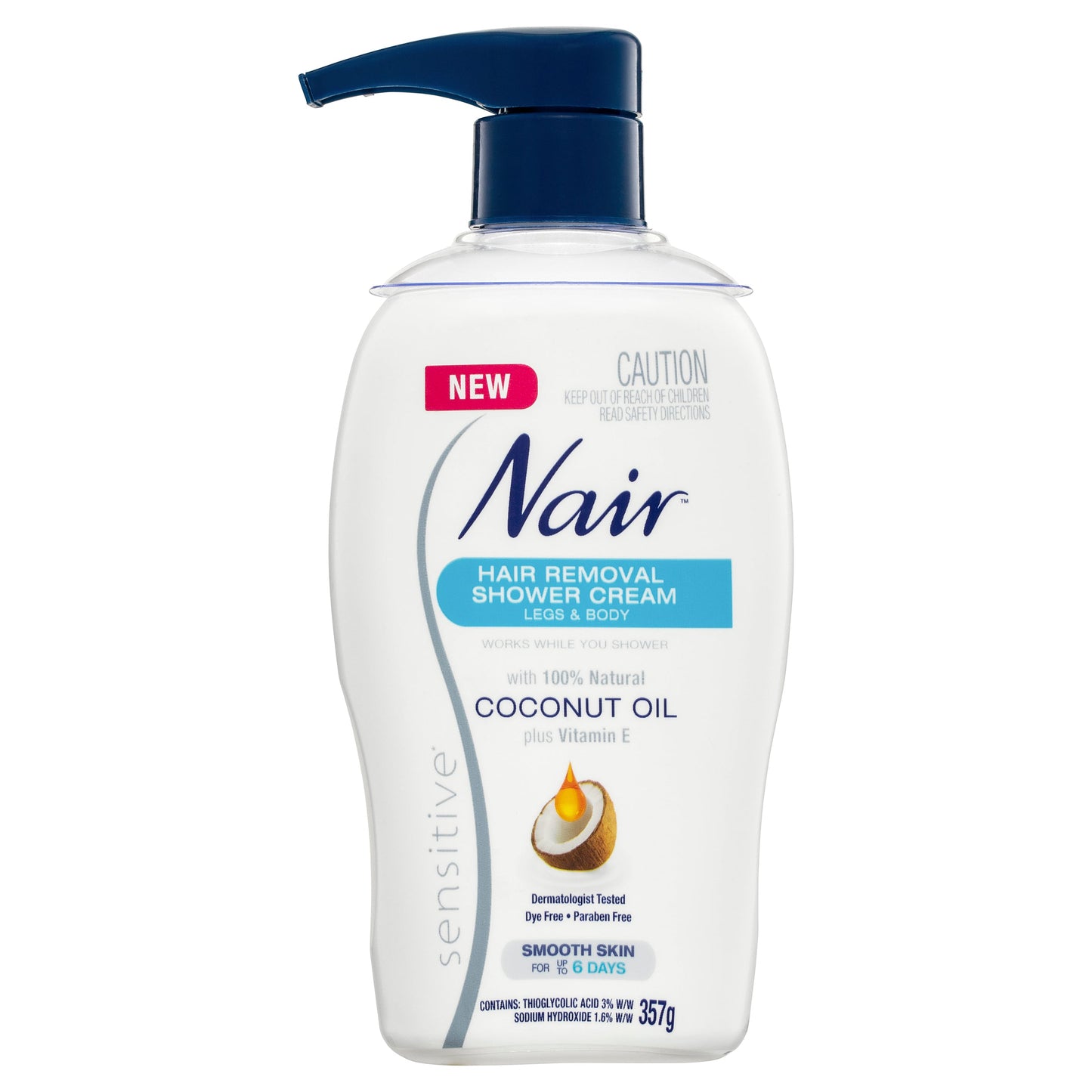 Nair Sensitive Hair Removal Shower Cream With Coconut Oil 357g - Cutprice Online