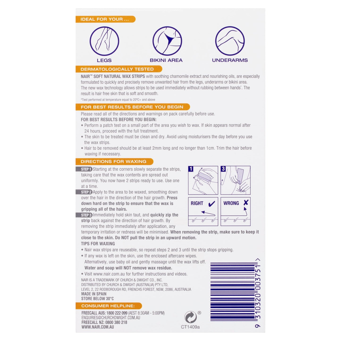 Nair Soft Natural Wax 40 Large Strips - Cutprice Online