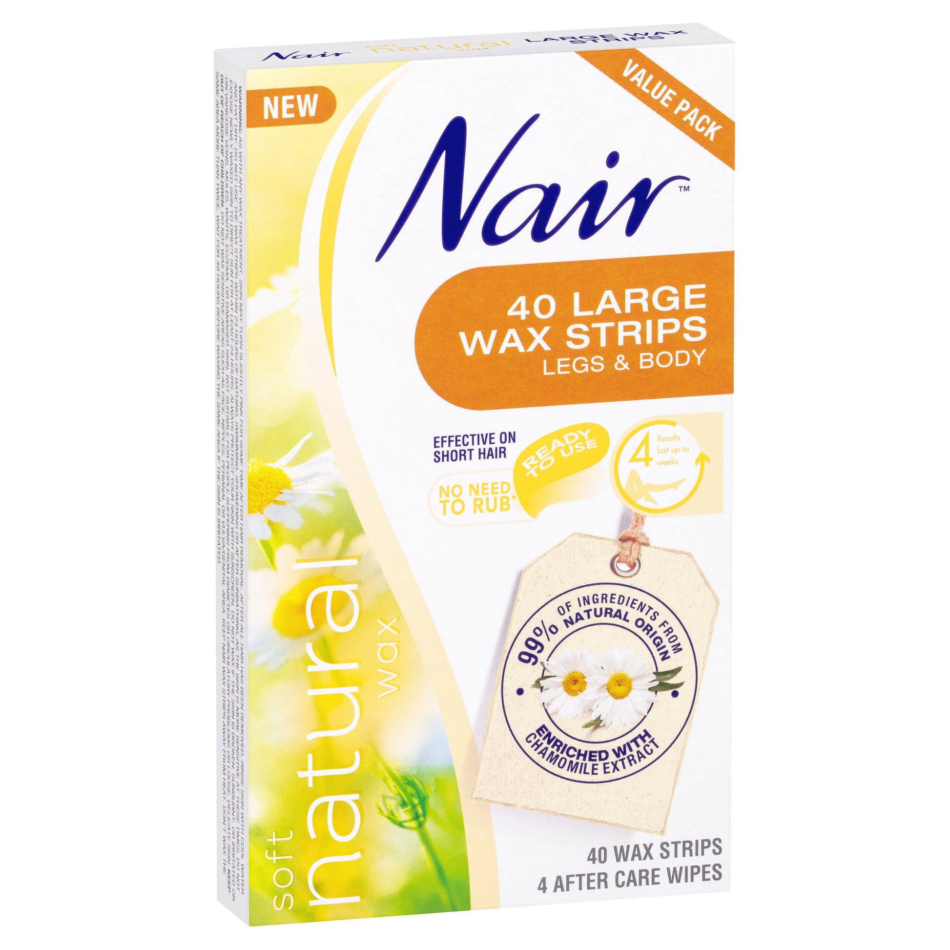 Nair Soft Natural Wax 40 Large Strips - Cutprice Online