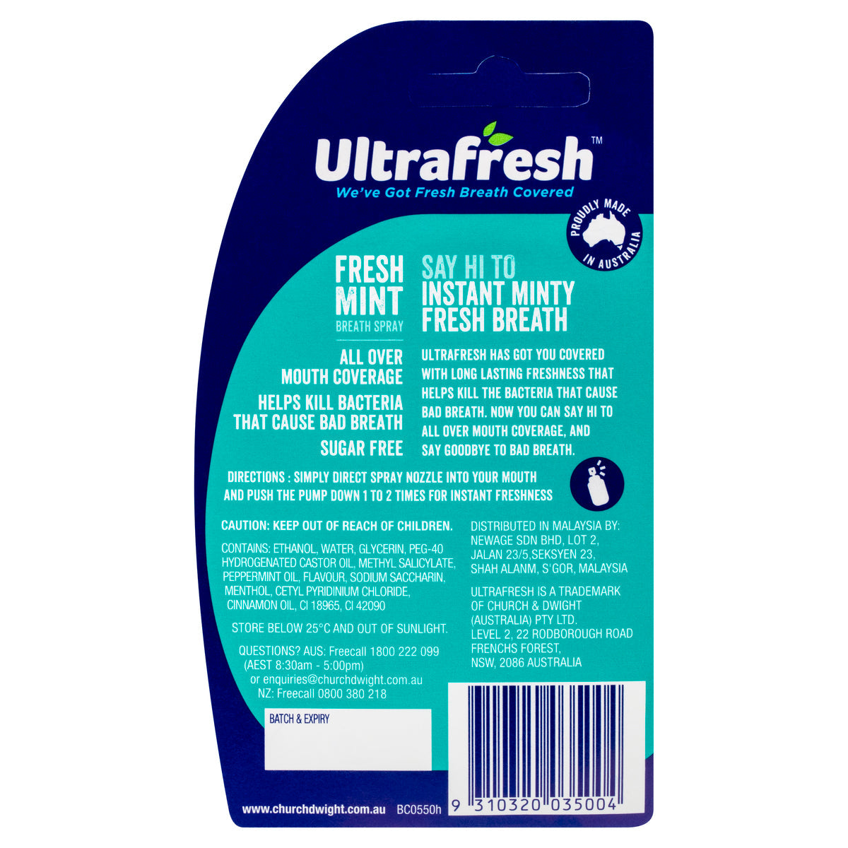 Ultrafresh Spray Freshmint 12ml - Cutprice Online