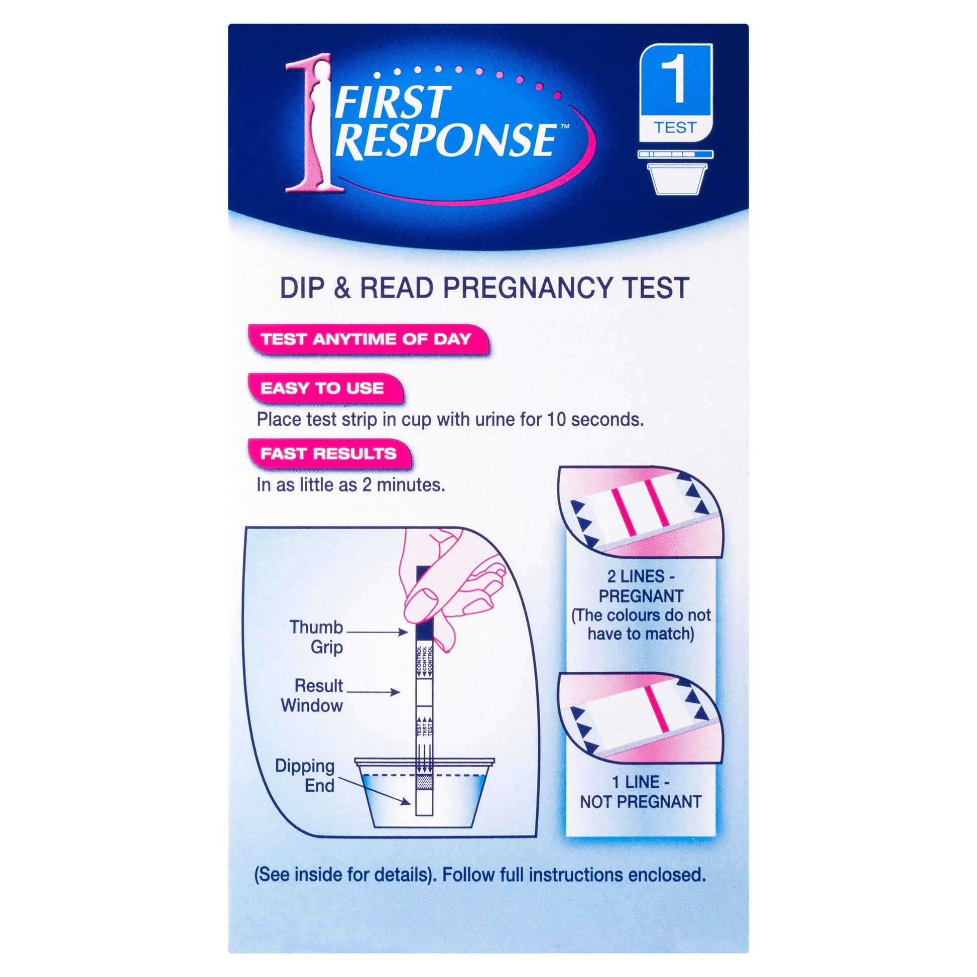 FIRST RESPONSE DIP & READ TEST 1 - Cutprice Online