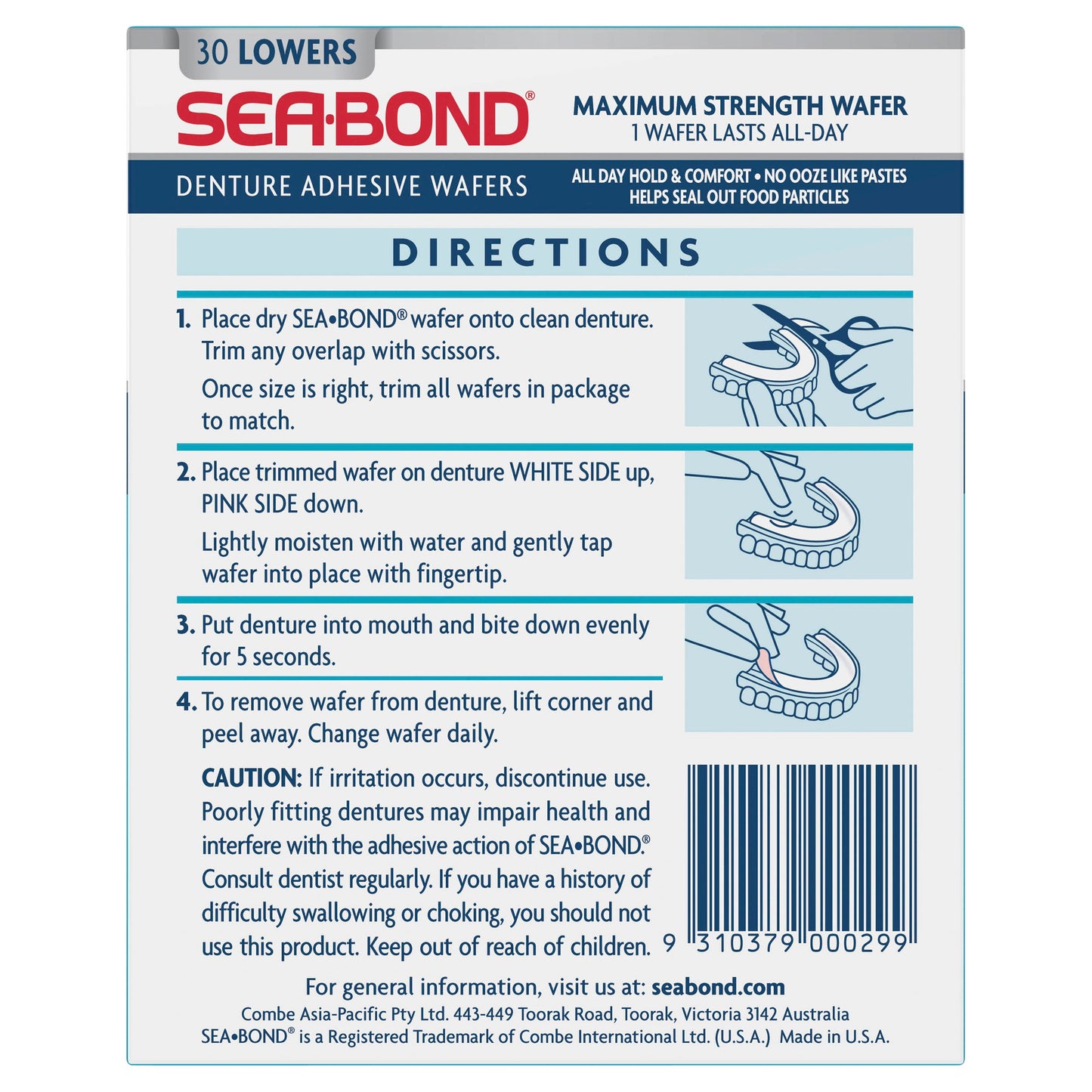 Sea Bond Denture Adhesive Lowers 30 - Cutprice Online