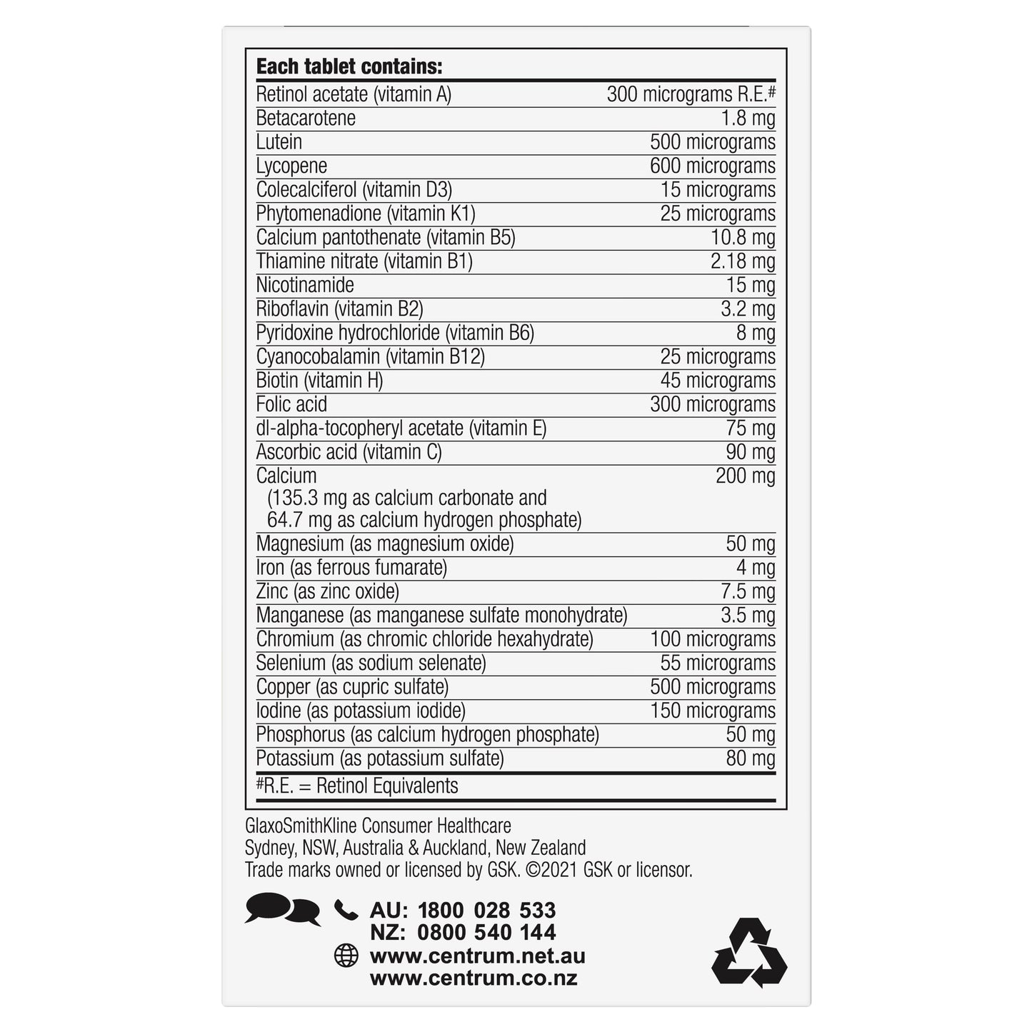 Centrum Advance 50+ for Adults Tablets 60 - Cutprice Online