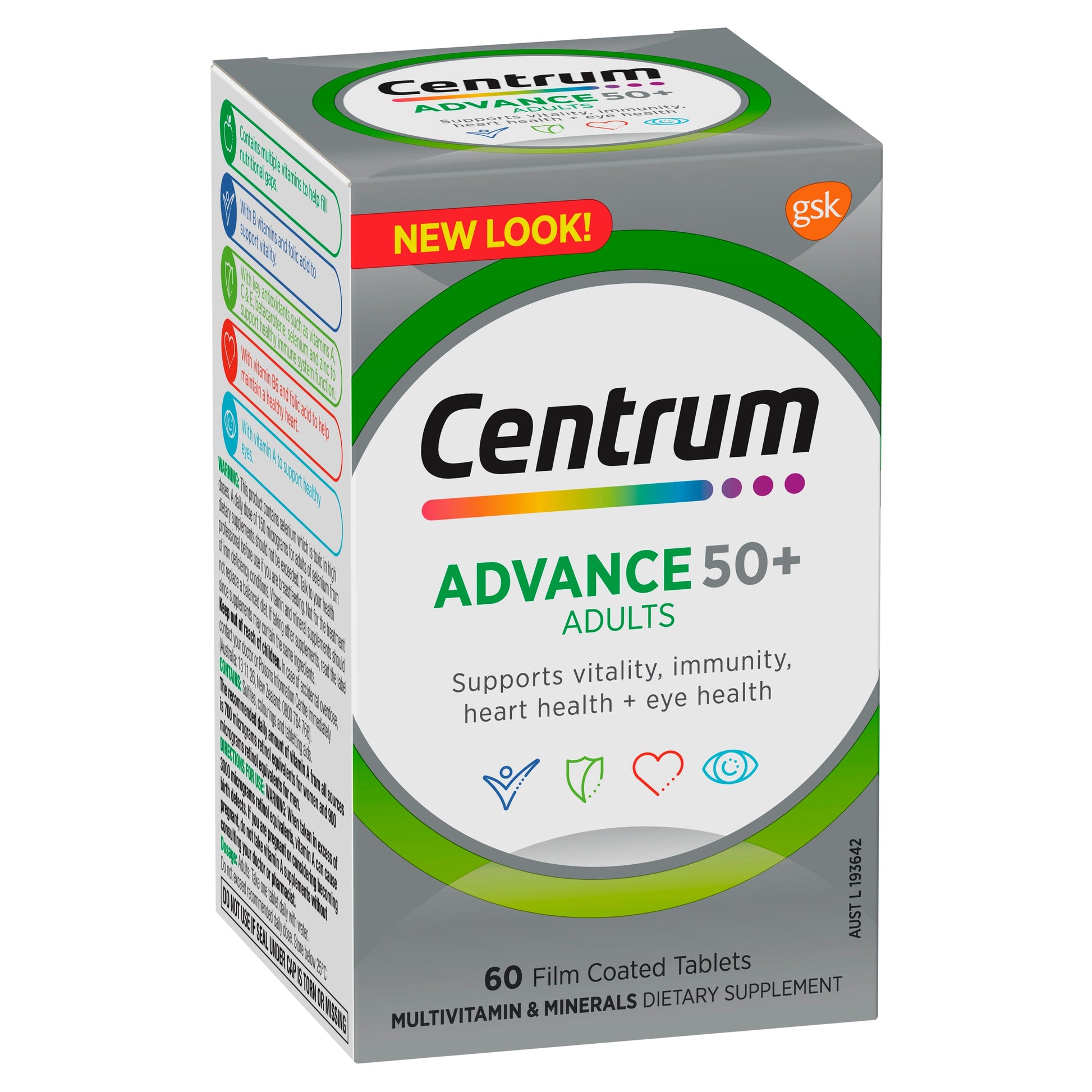 Centrum Advance 50+ for Adults Tablets 60 - Cutprice Online
