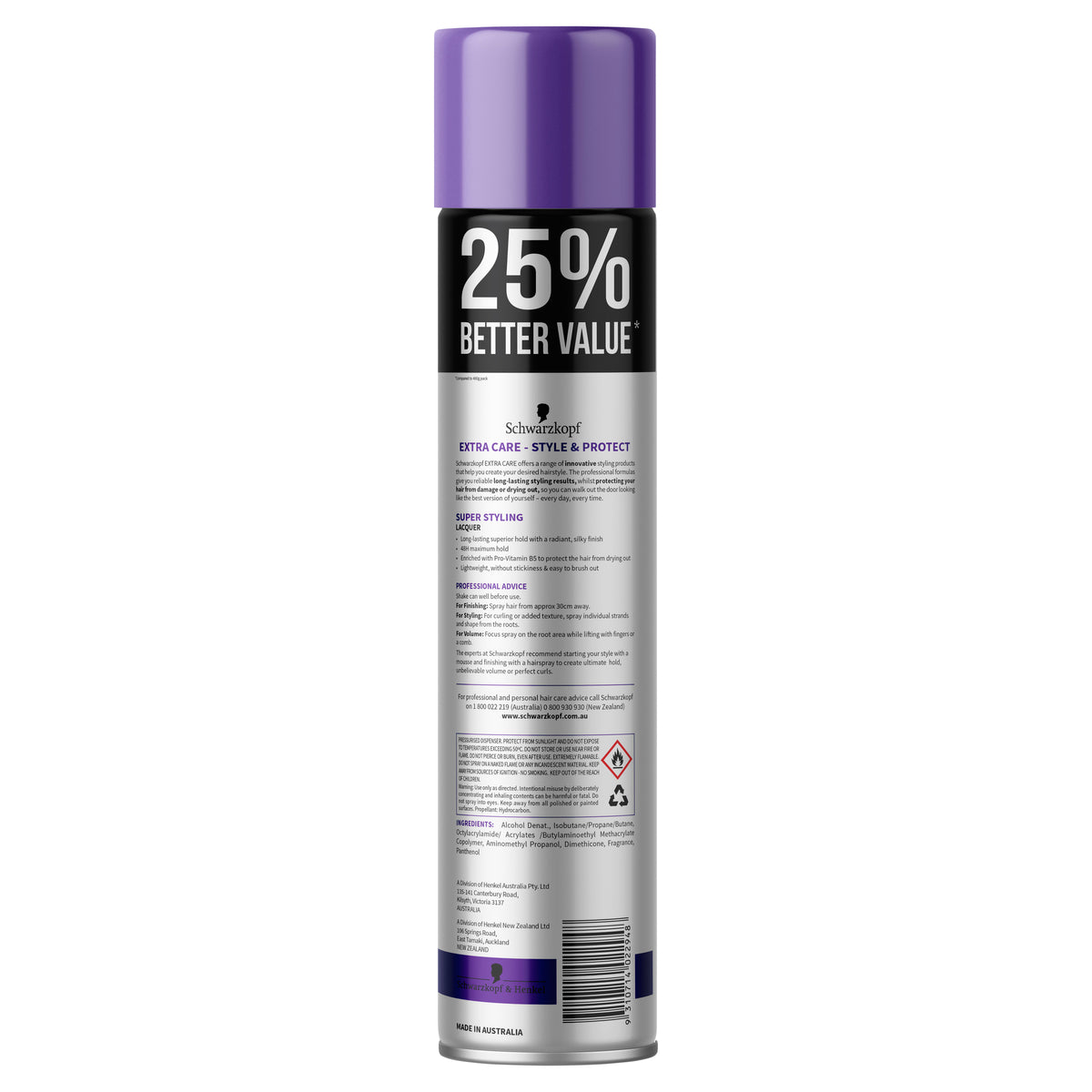 Schwarzkopf Extra Care Super Styling Lacquer Maximum Hold 500g - Cutprice Online