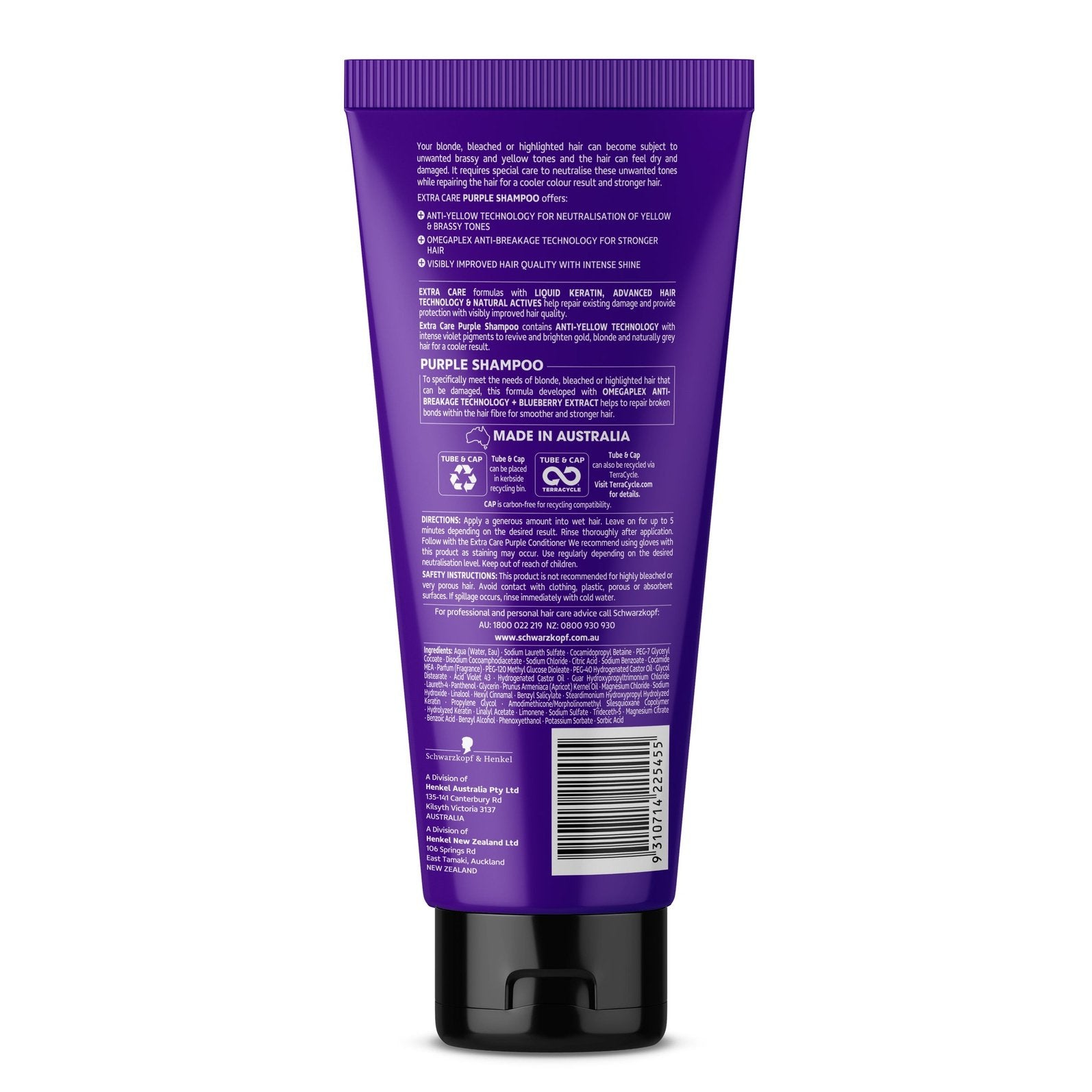 Schwarzkopf Extra Care Blonde Purple Shampoo 250ml - Cutprice Online