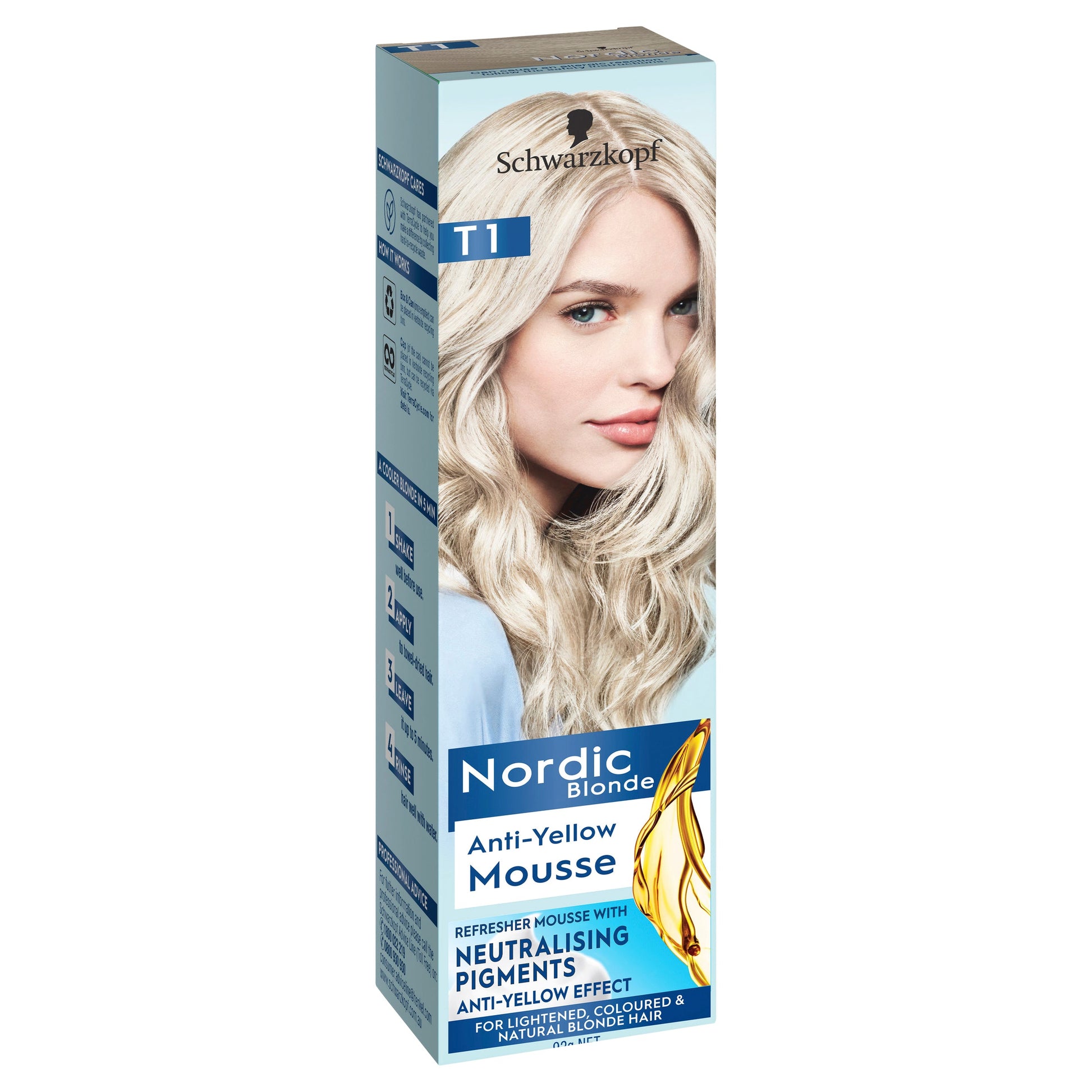 Schwarzkopf Nordic Blonde T1 Anti-Yellow Mousse 92G - Cutprice Online