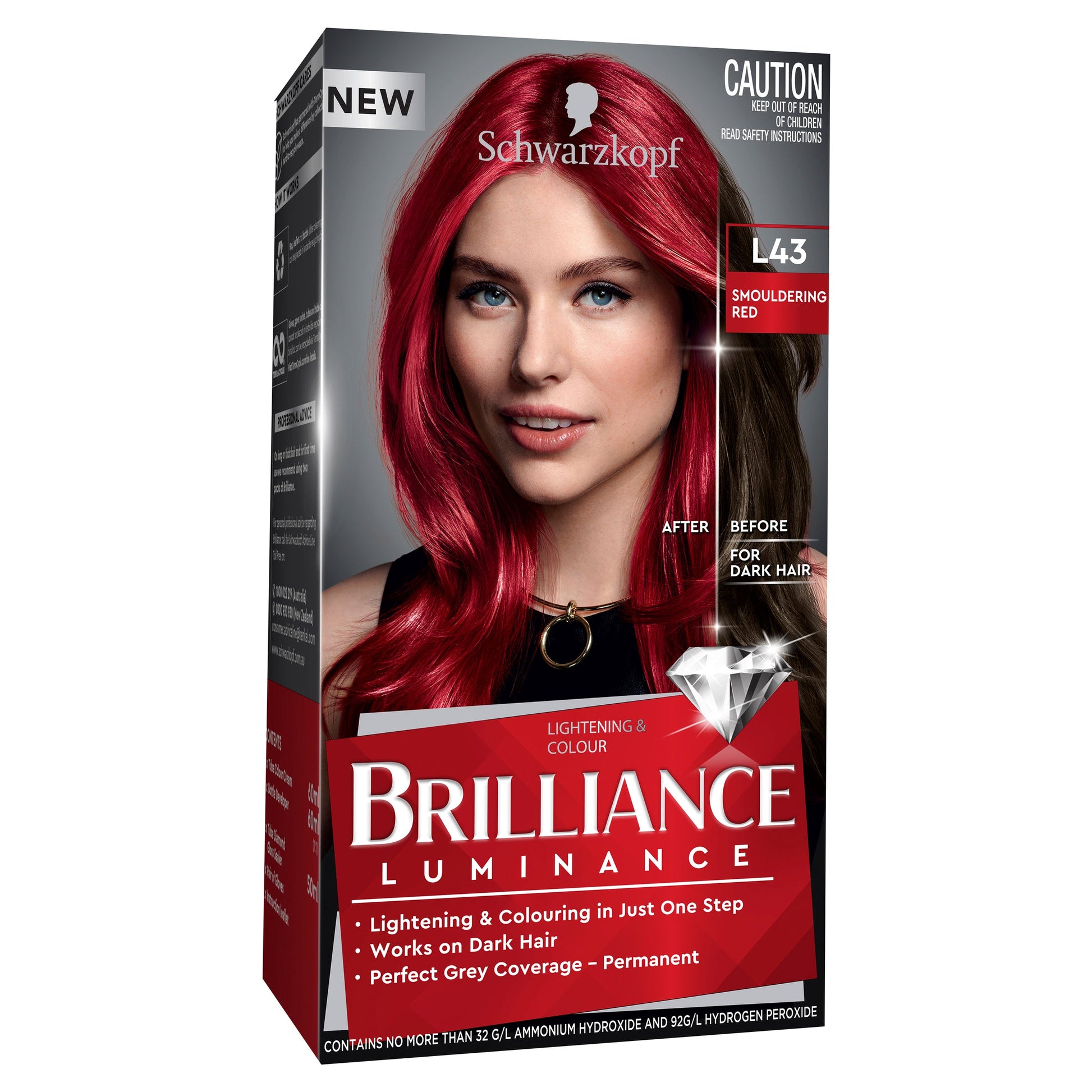 Schwarzkopf Live Brilliance Luminance L43 Smouldering Red Hair Colour - Cutprice Online