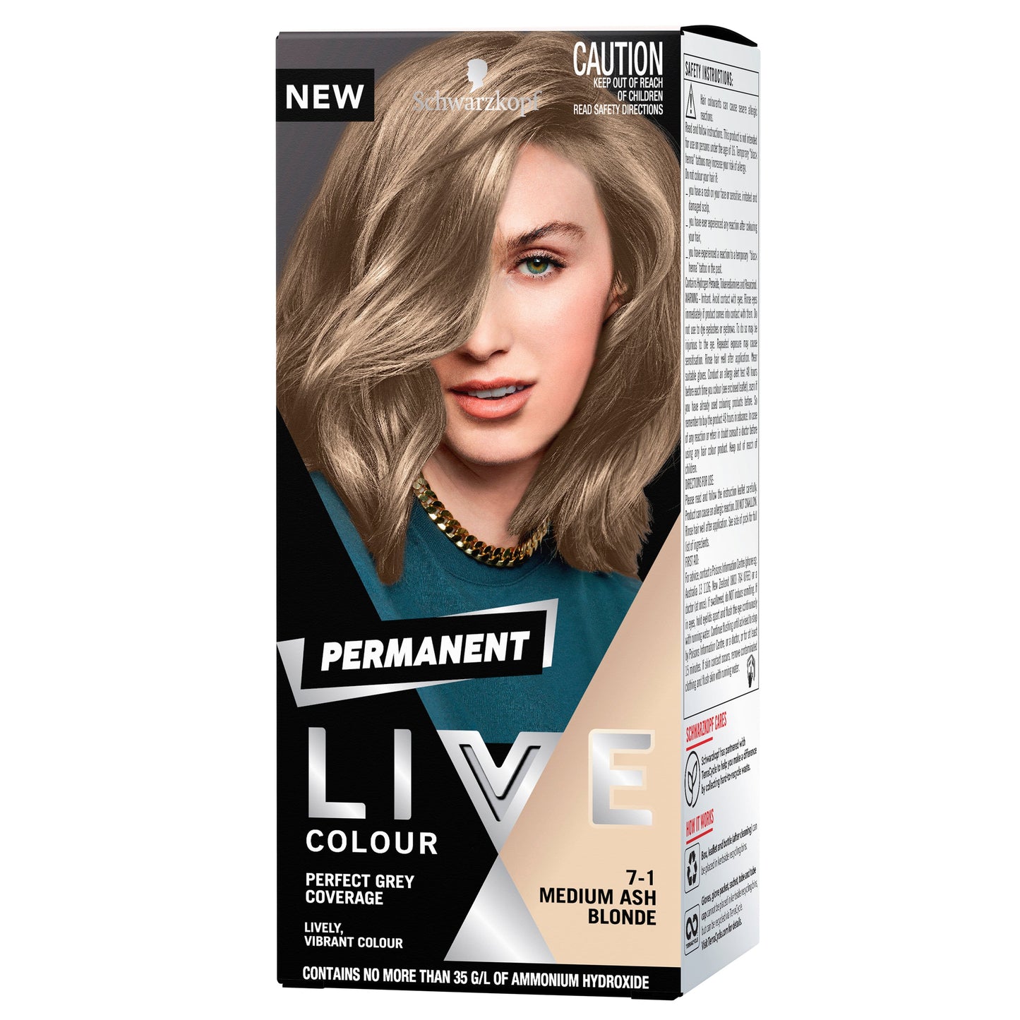Schwarzkopf Live Salon Permanent 7.1 Medium Ash Blonde - Cutprice Online