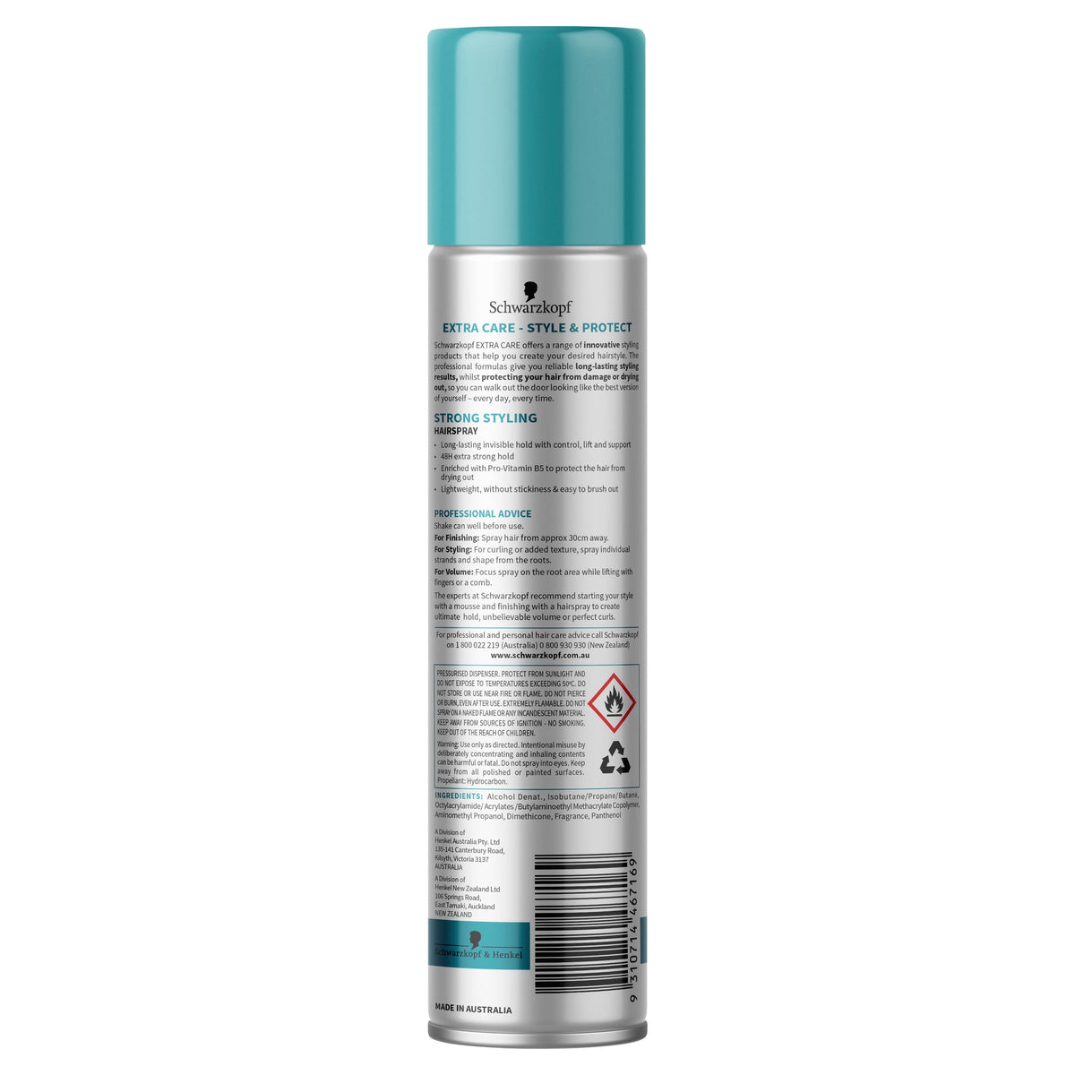 Schwarzkopf Extra Care Hairspray Strong Hold 250g - Cutprice Online