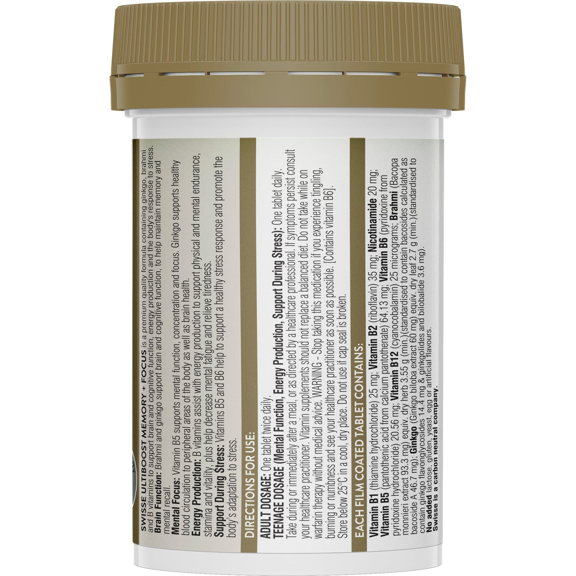 Swisse Ultiboost Memory + Focus 50 Tablets - Cutprice Online