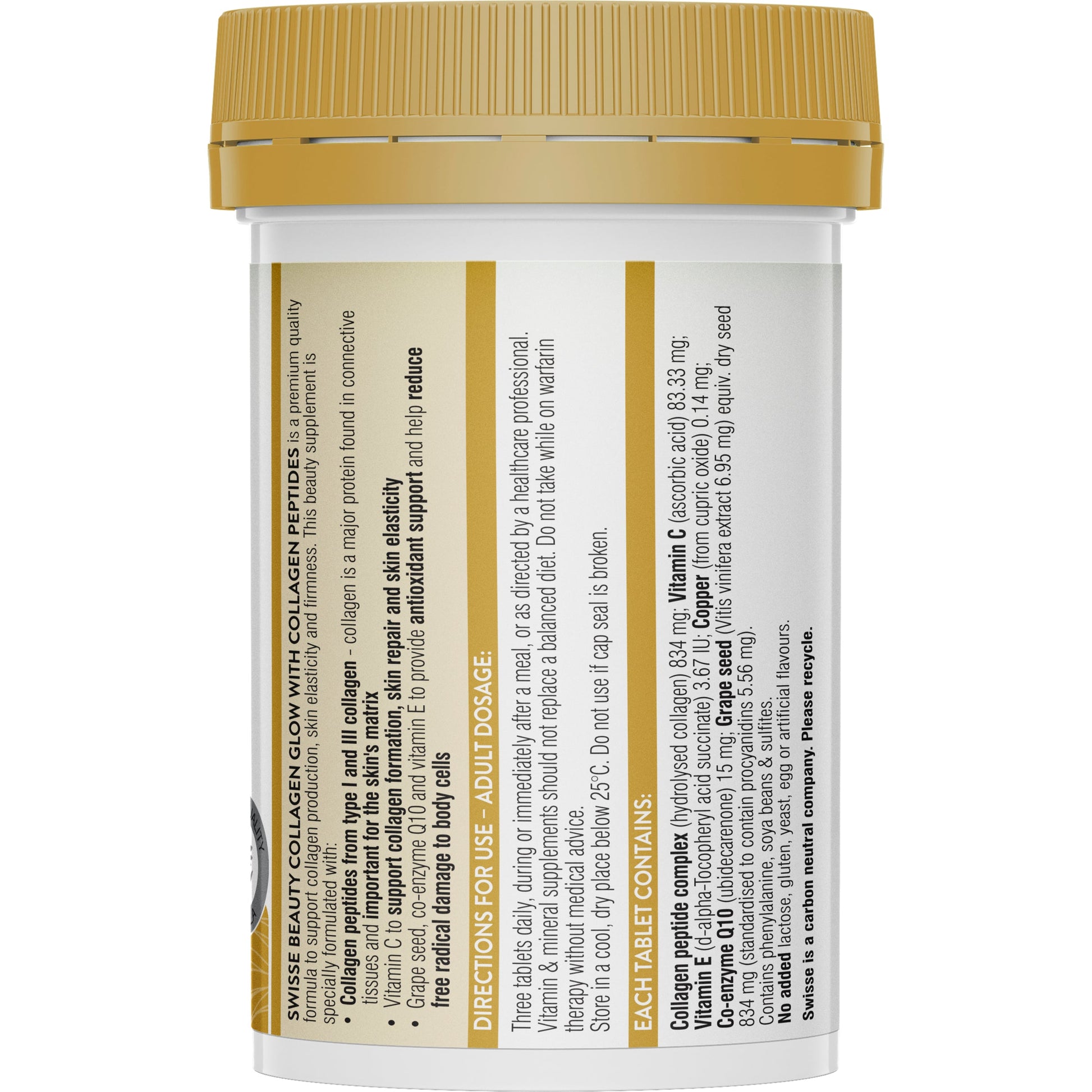 Swisse Beauty Collagen Glow With Collagen Peptides 60 Tablets - Cutprice Online