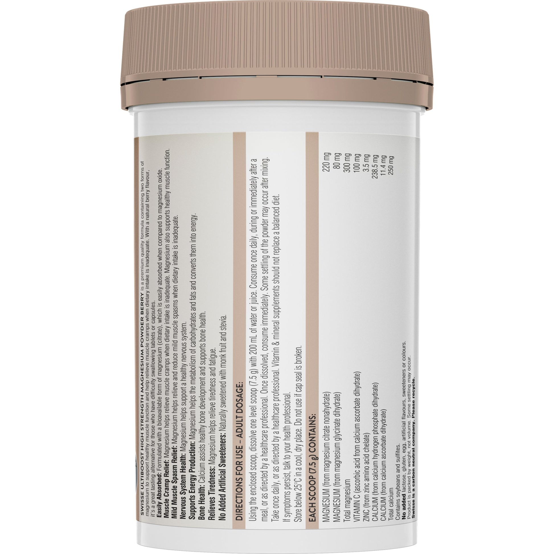 Swisse Ultiboost High Strength Magnesium Powder Berry 180G - Cutprice Online